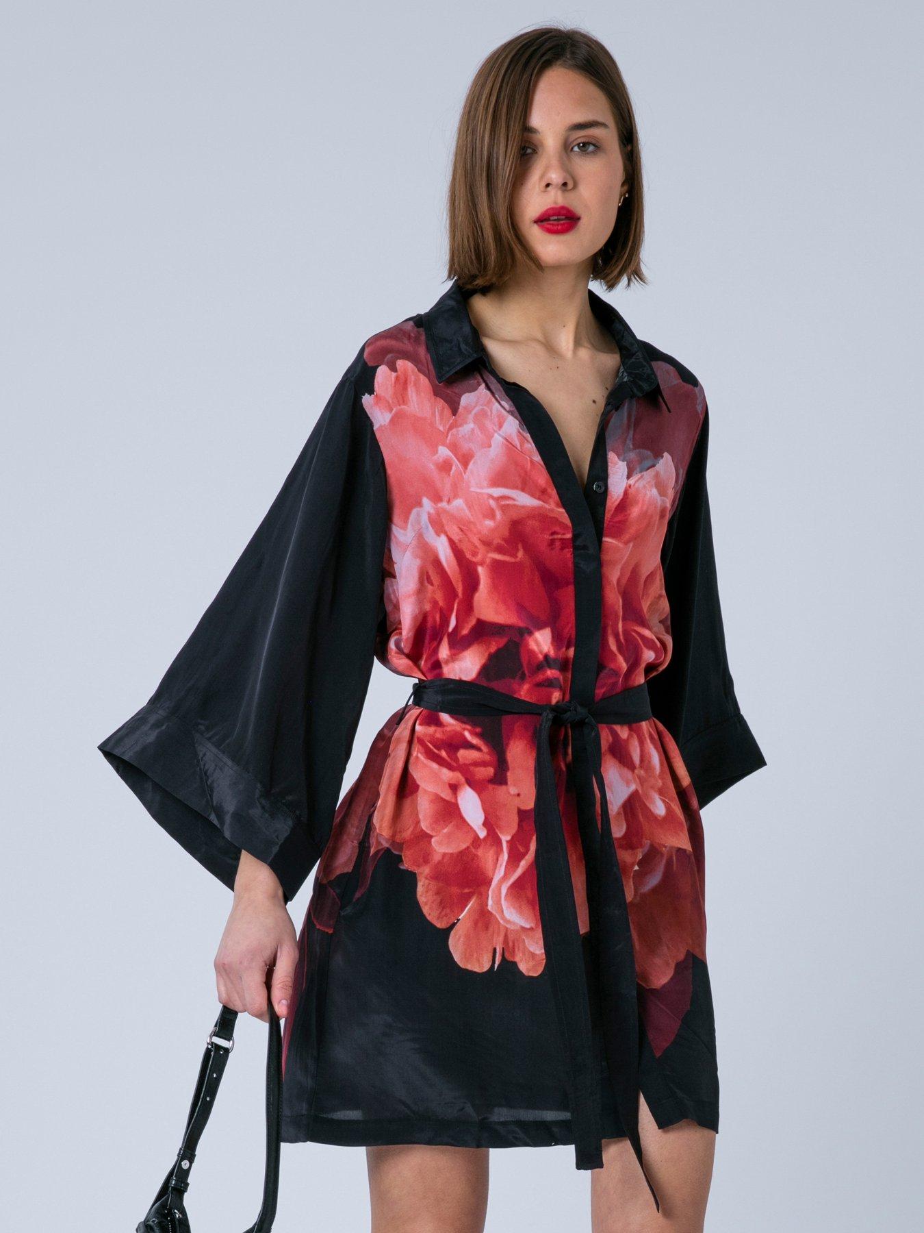 Religion Lauren Kimono Sleeve Tunic Dress - Pink