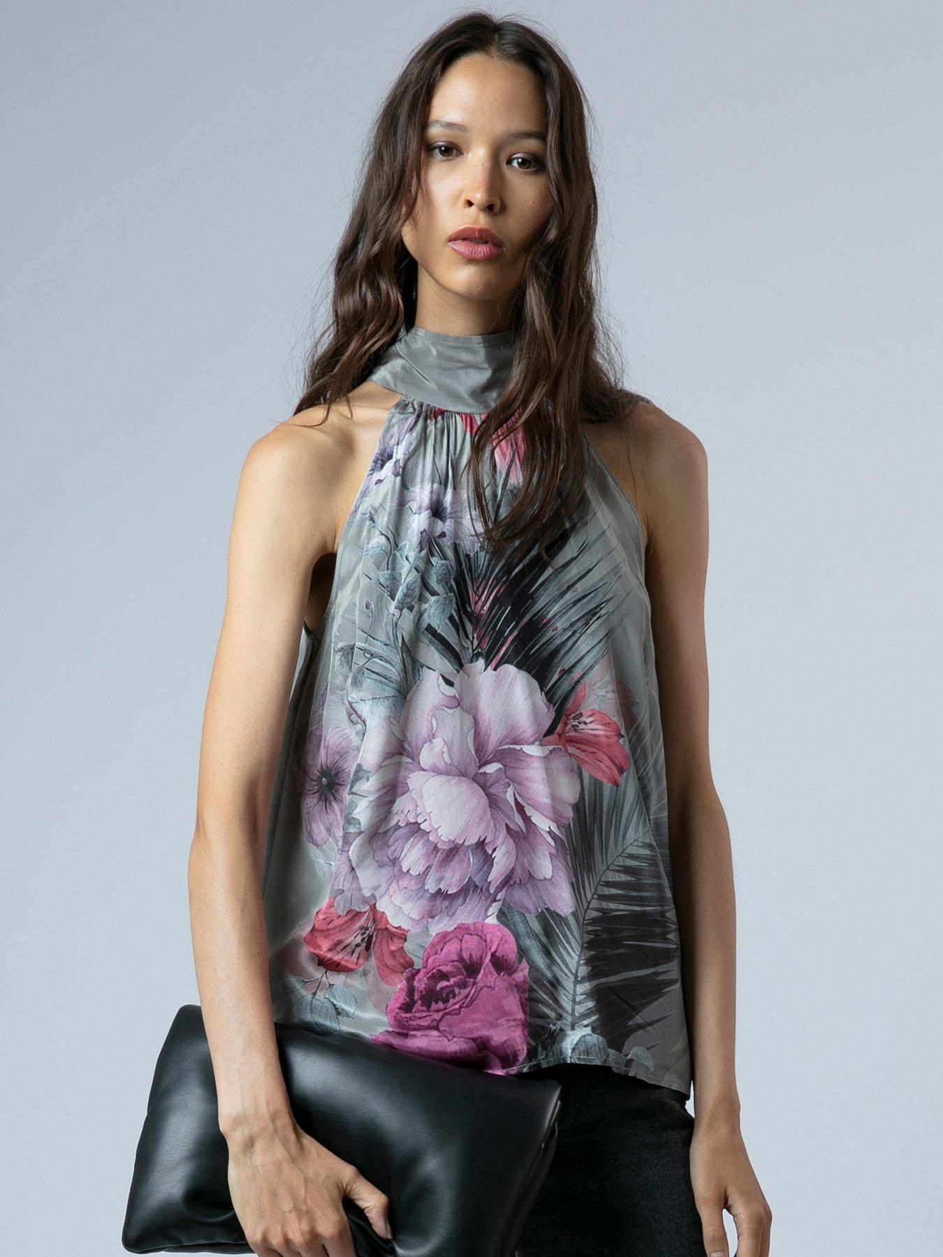 Religion Lauren Halter-Neck Top - Grey