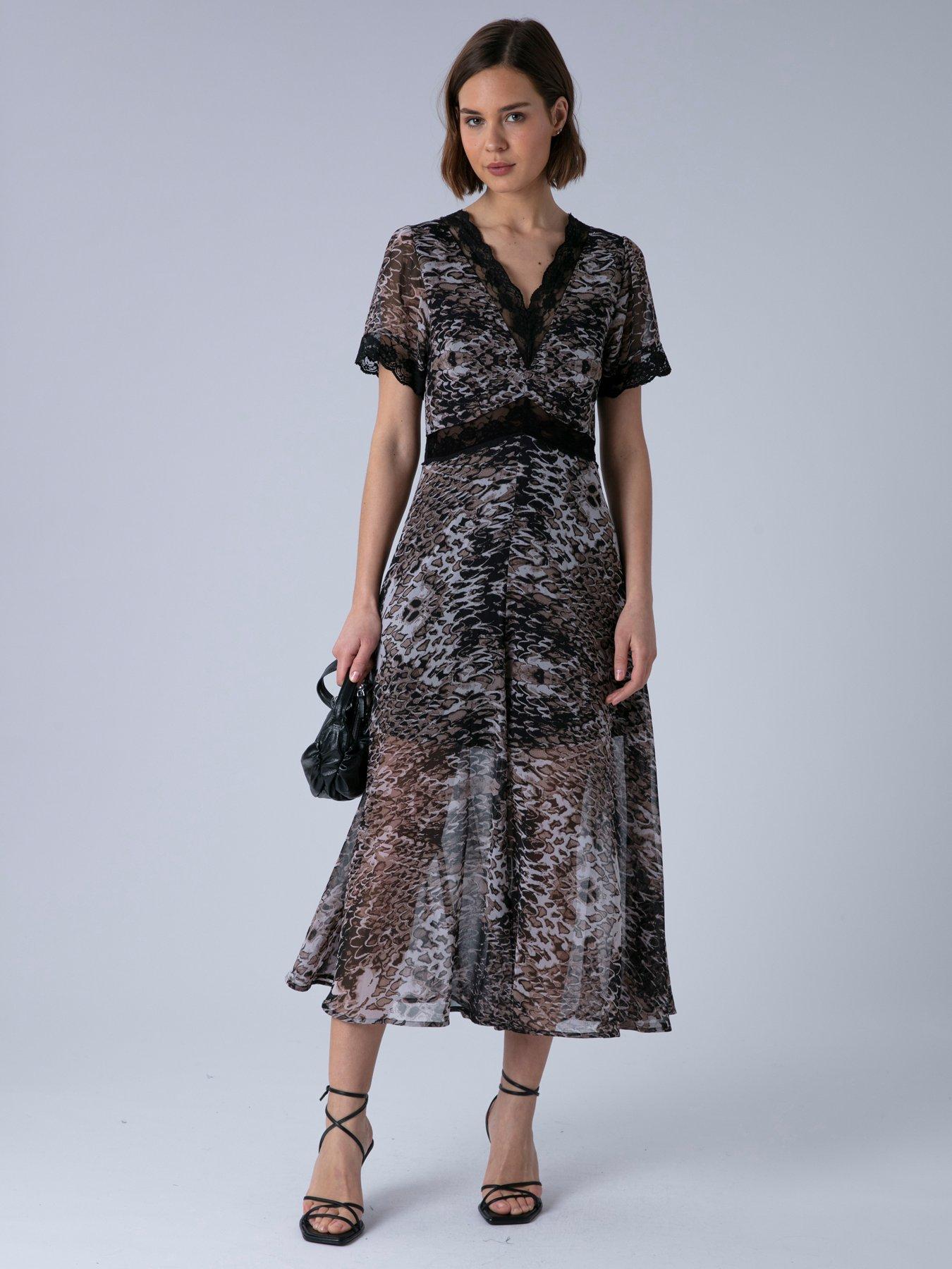 Religion Millie V- Neck Midi Occasion Dress - Brown