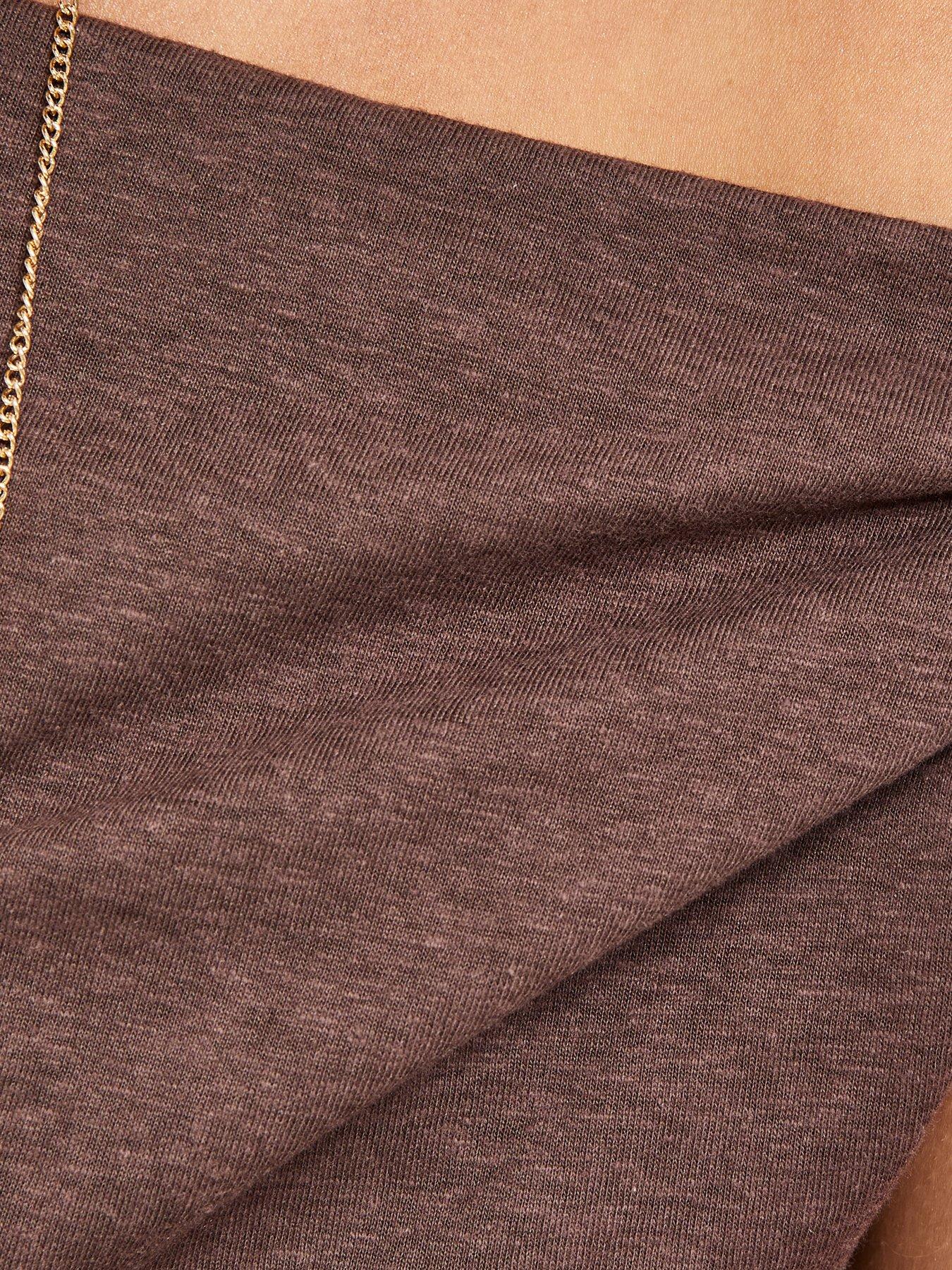Image 5 of 5 of New Look Textured Twist Shoulder Top - Brown