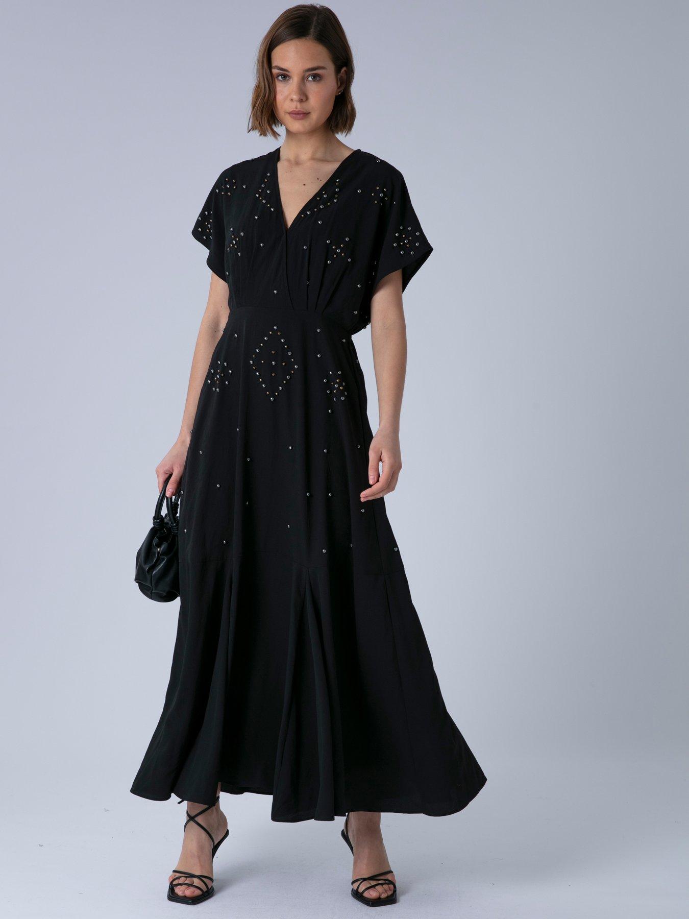 Image 1 of 7 of Religion Sarah Maxi Boho Occasion Dress - Black