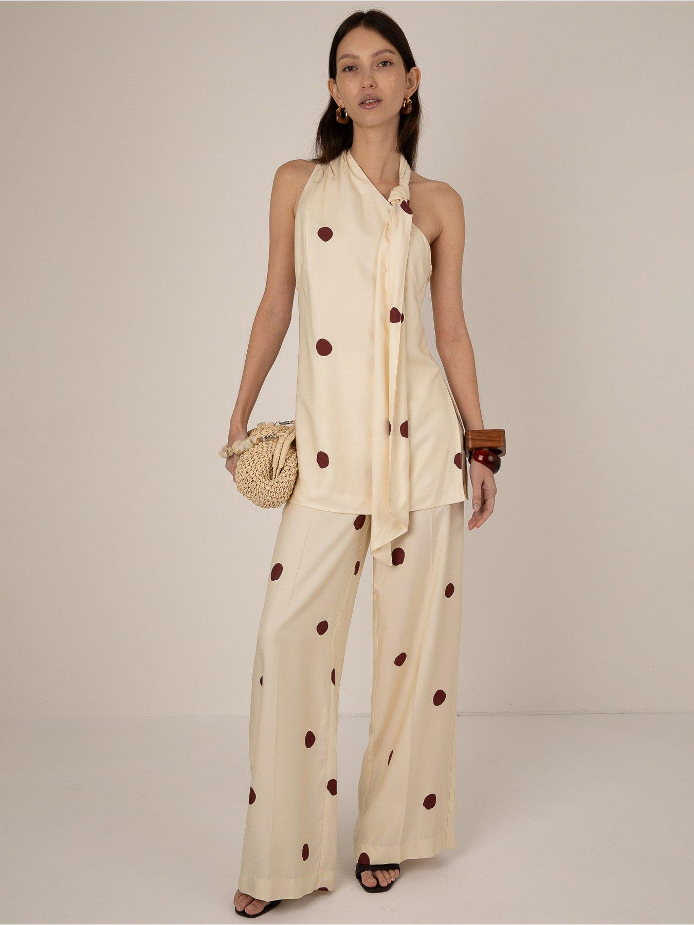 Vi.ve.re Rebecca Spot One Shoulder Top