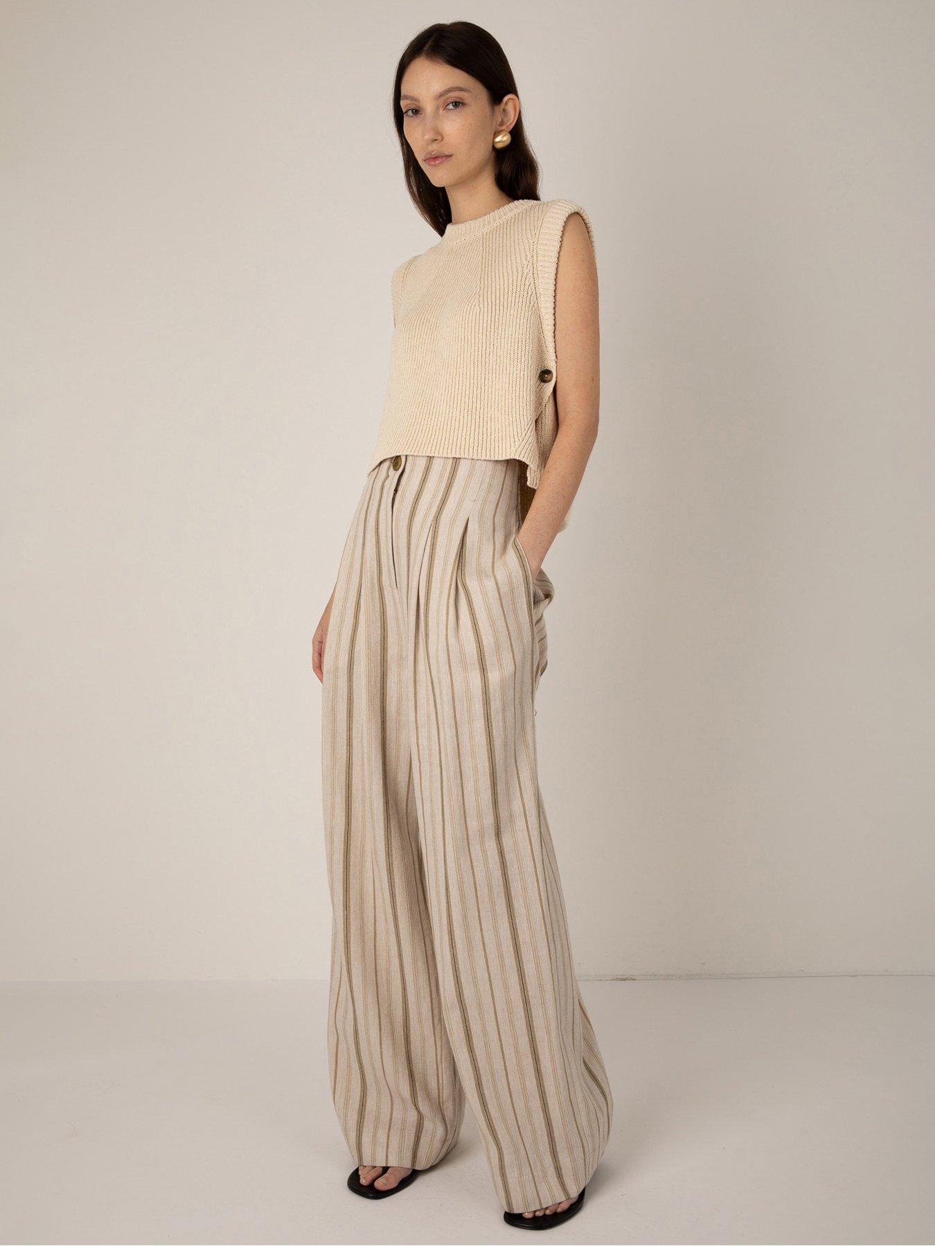 Vi.ve.re Nellie Stripe Trousers - Cream