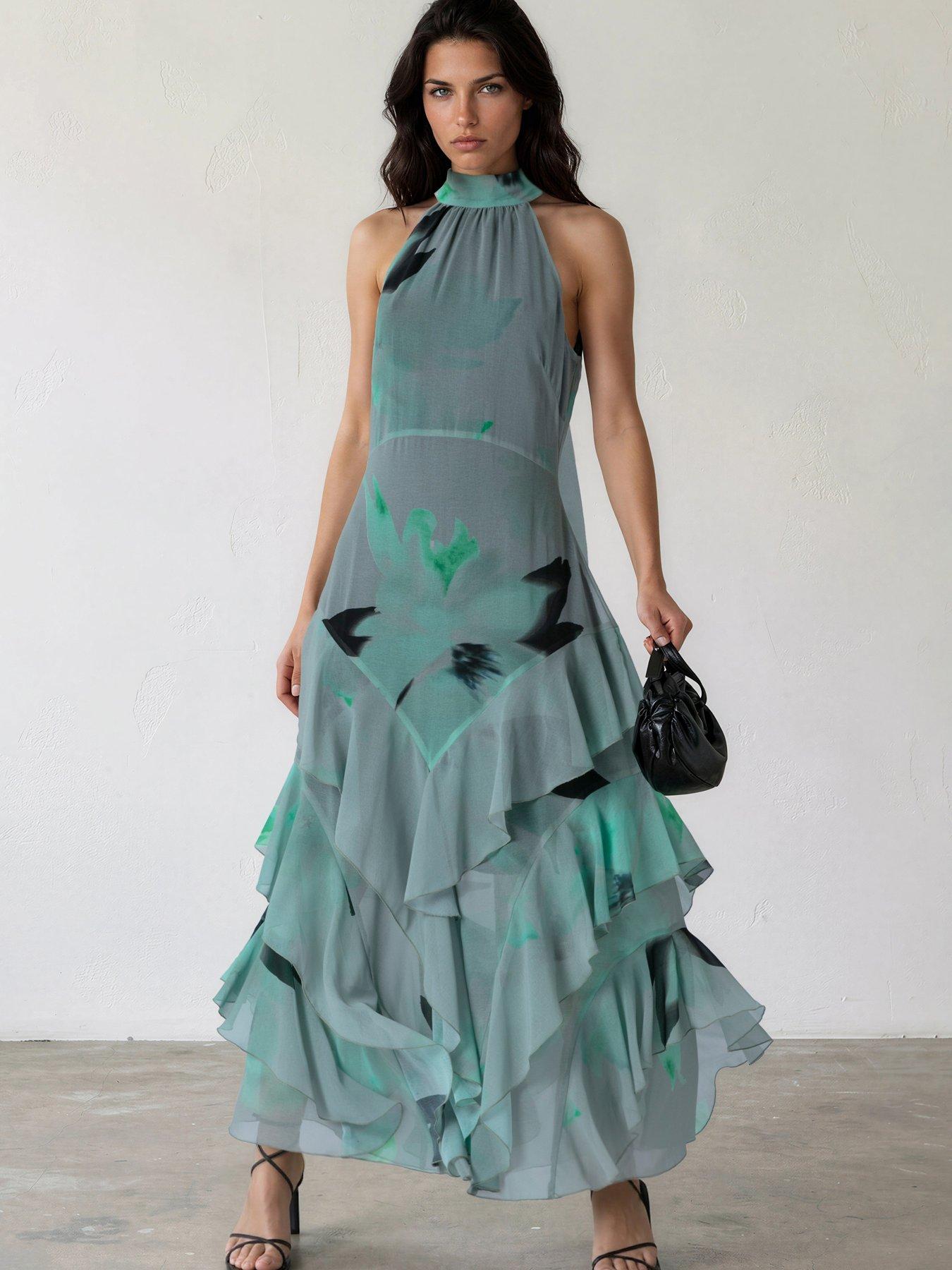 halter neck evening dress uk Meadow