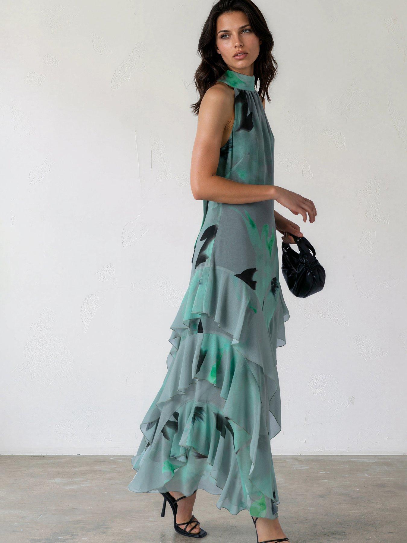 taylor dress green Religion Maxi Halter-Neck Occasion - beadings evening dress