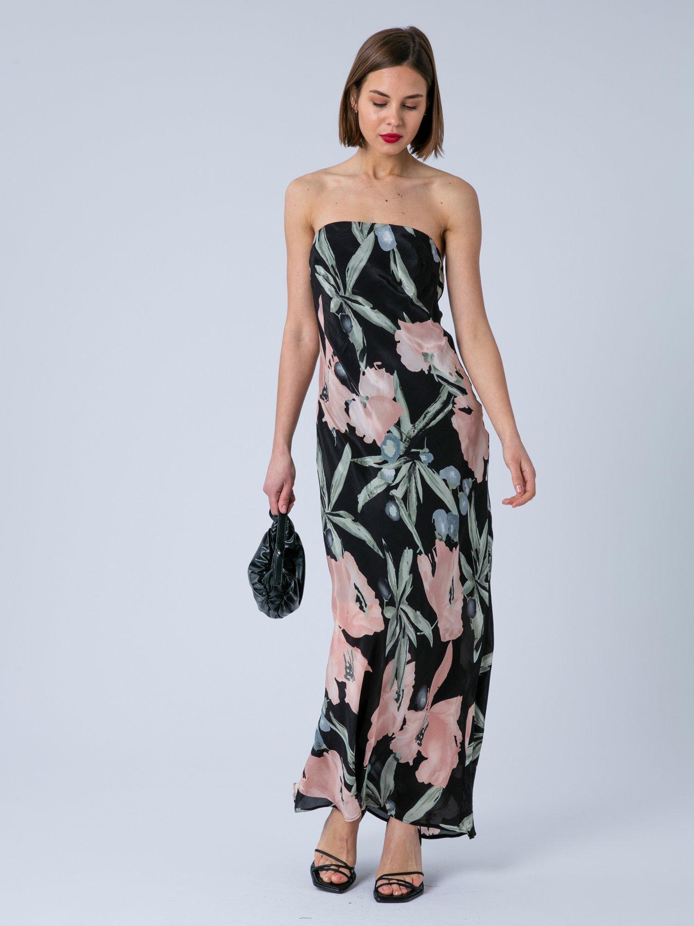 Religion Pretty Floral Bandeau Occasion Dress - Soft Pink