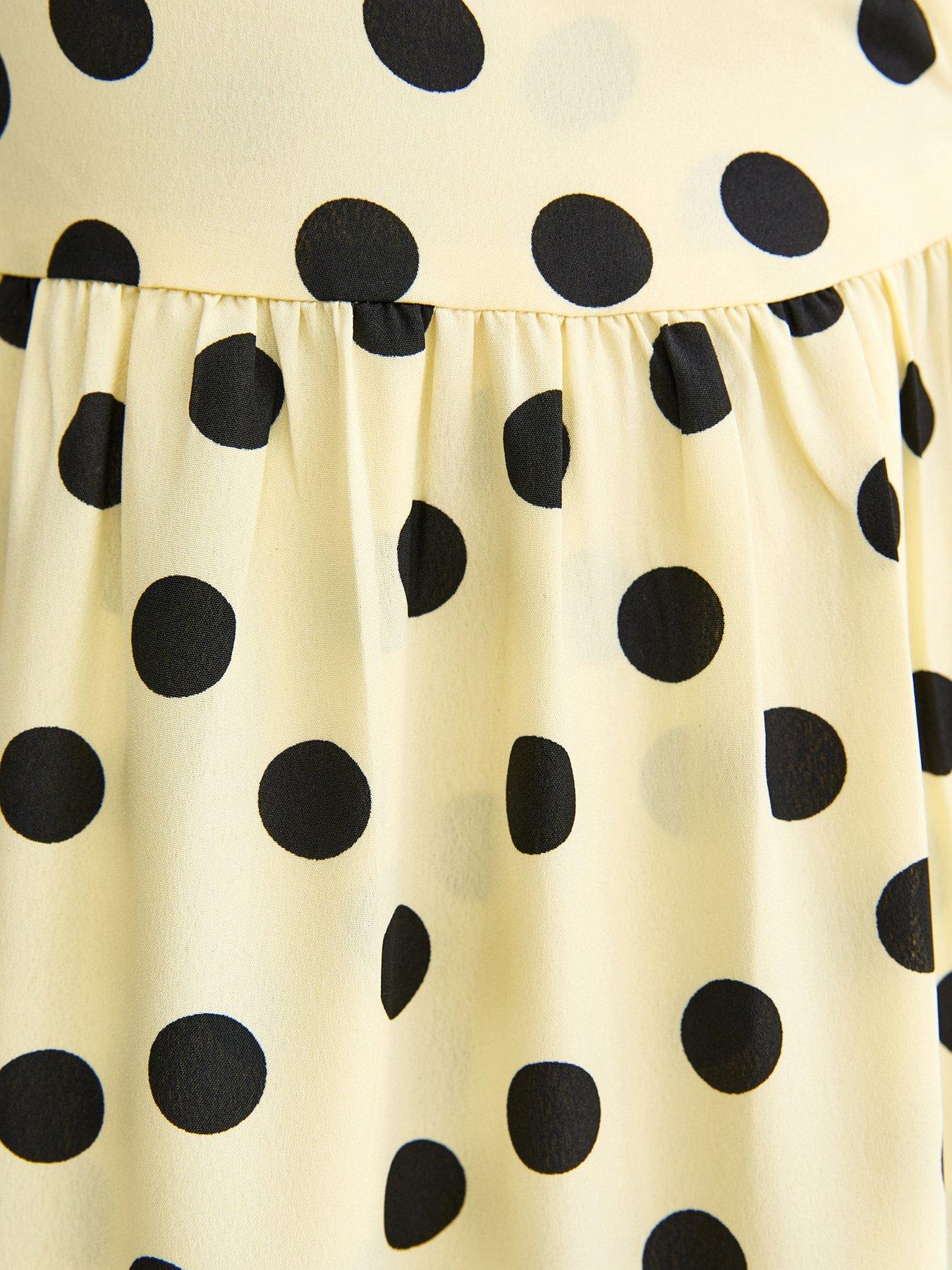 cinderella dress black Nali Strapless Dress Yellow Polka – One Mile The Label main image 0