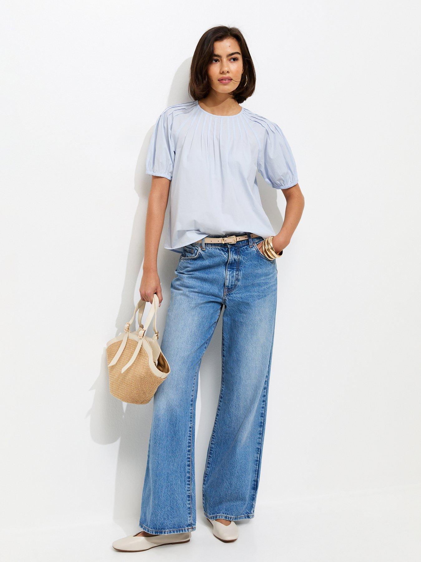 New Look Pintuck Poplin Blouse - Light Blue | Very
