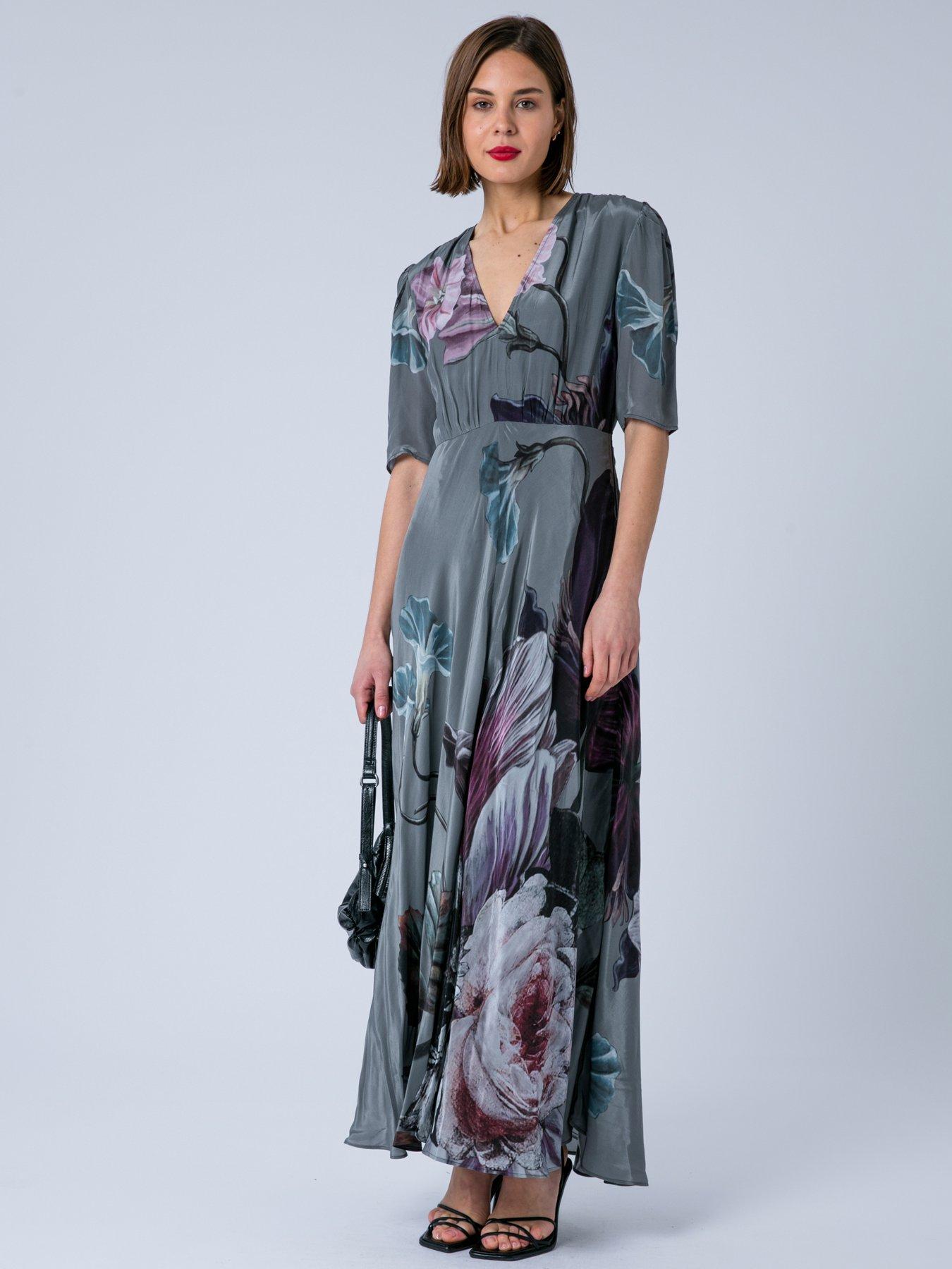 Religion Enid Occasion Maxi Tea Dress - Grey