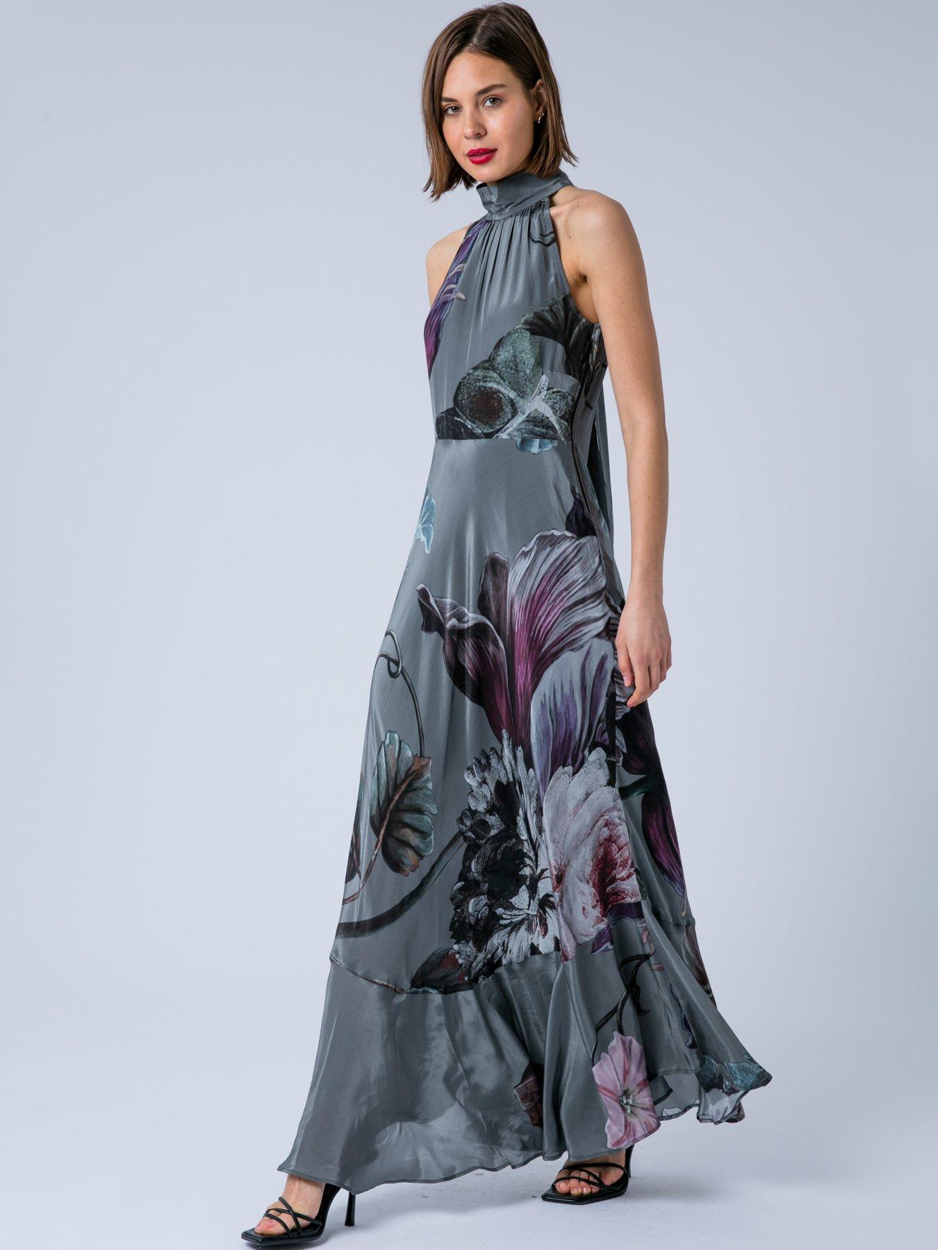 Image 4 of 7 of Religion Valeria Halter Neck Maxi Dress - Grey