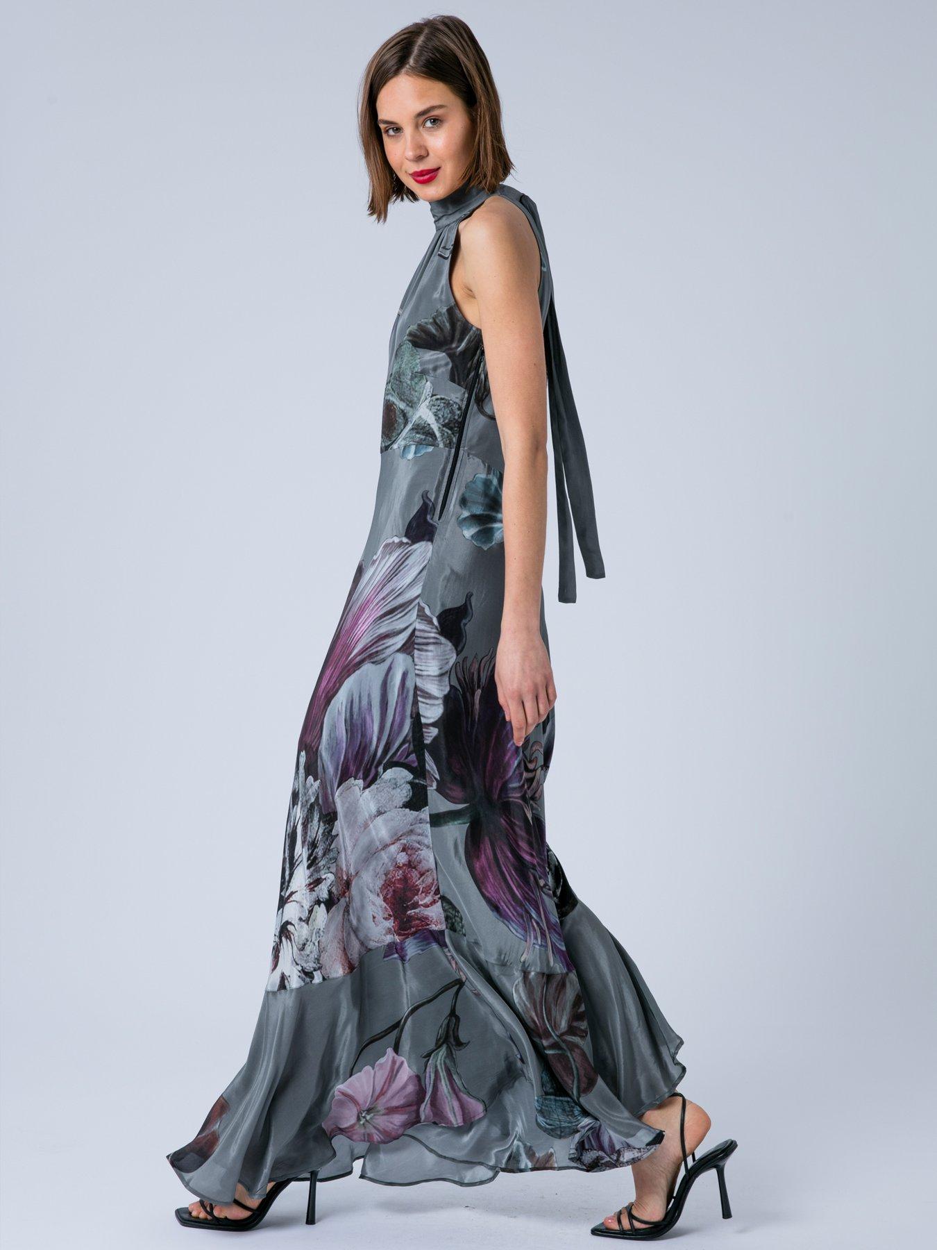 Image 5 of 7 of Religion Valeria Halter Neck Maxi Dress - Grey