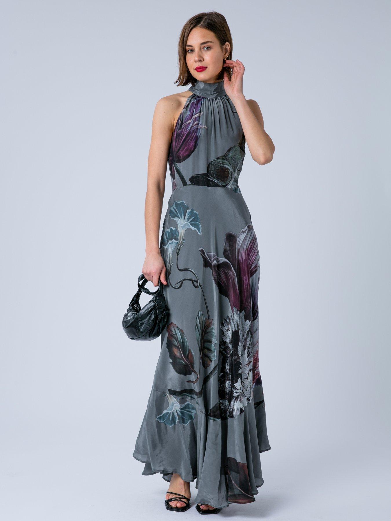 Image 6 of 7 of Religion Valeria Halter Neck Maxi Dress - Grey