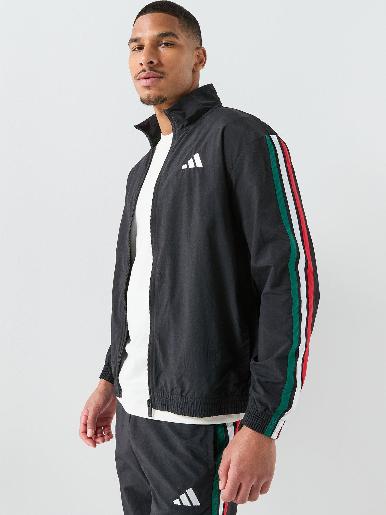 adidas Sportswear Men's Essentials 3 Stripes Woven Tracksuit Top, Black, Size Xl, Men