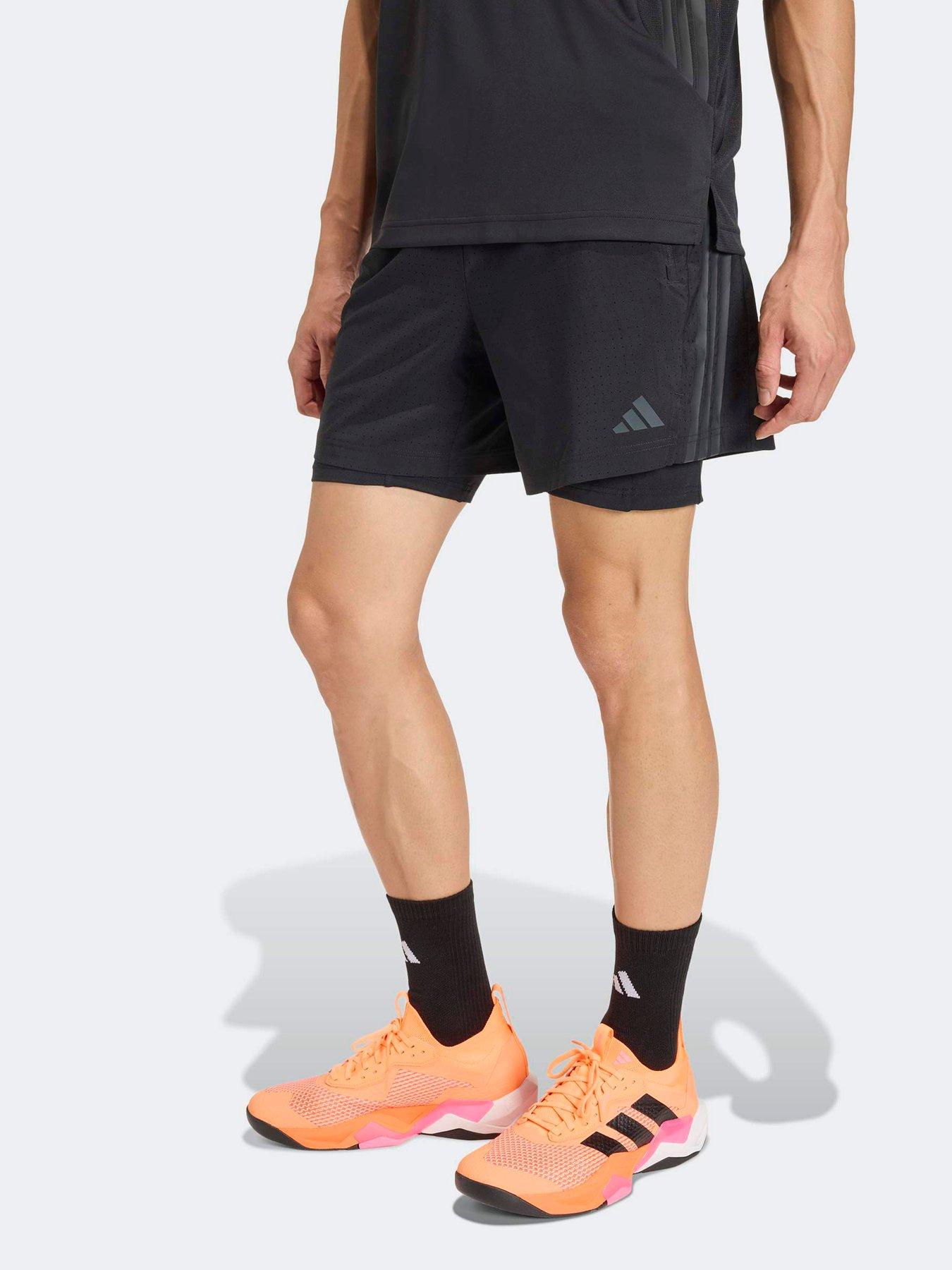 adidas Mens Training Tech 2In1 Shorts - Black
