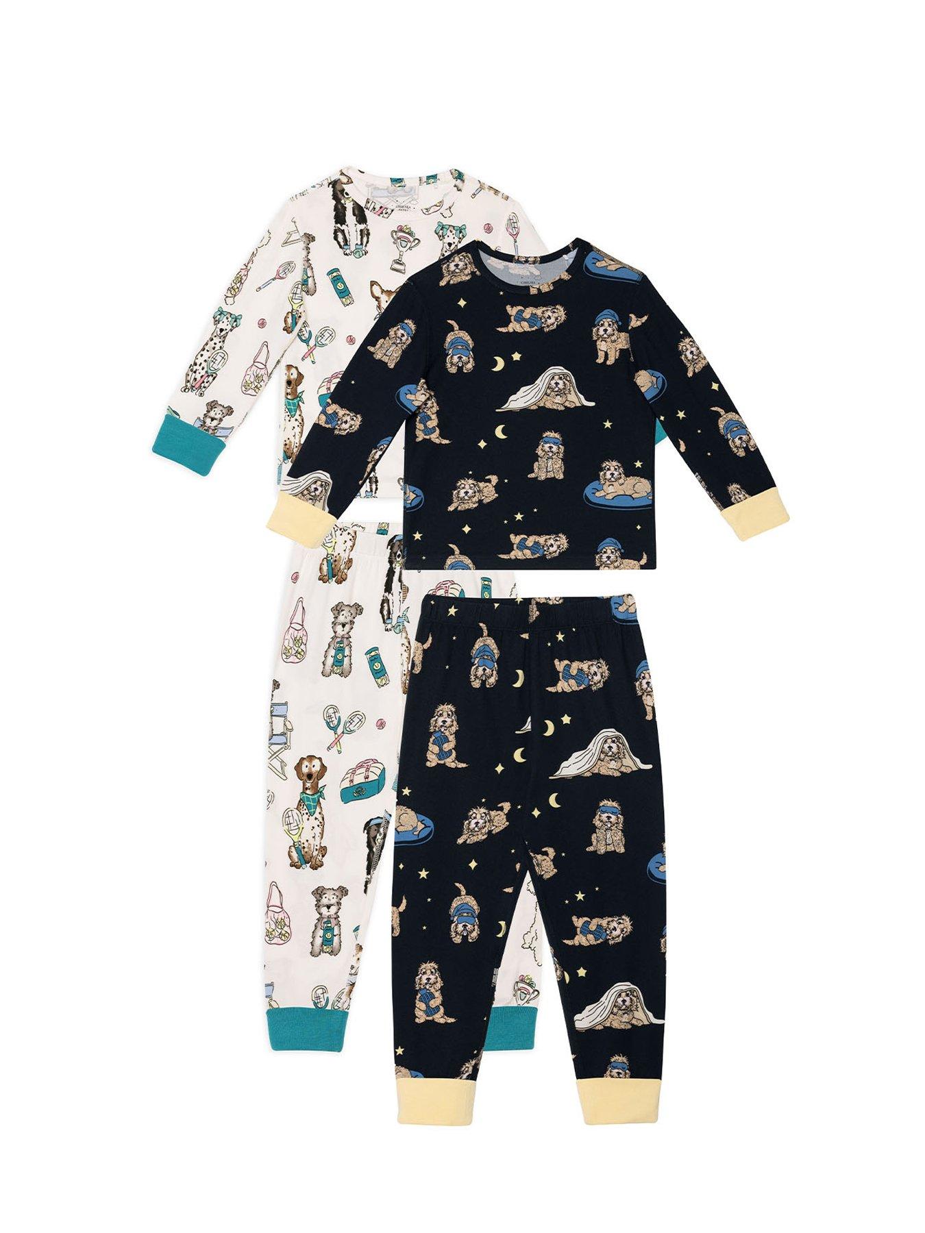CHELSEA PEERS Kids 2 Pack Dog Print Pyjamas - Blue