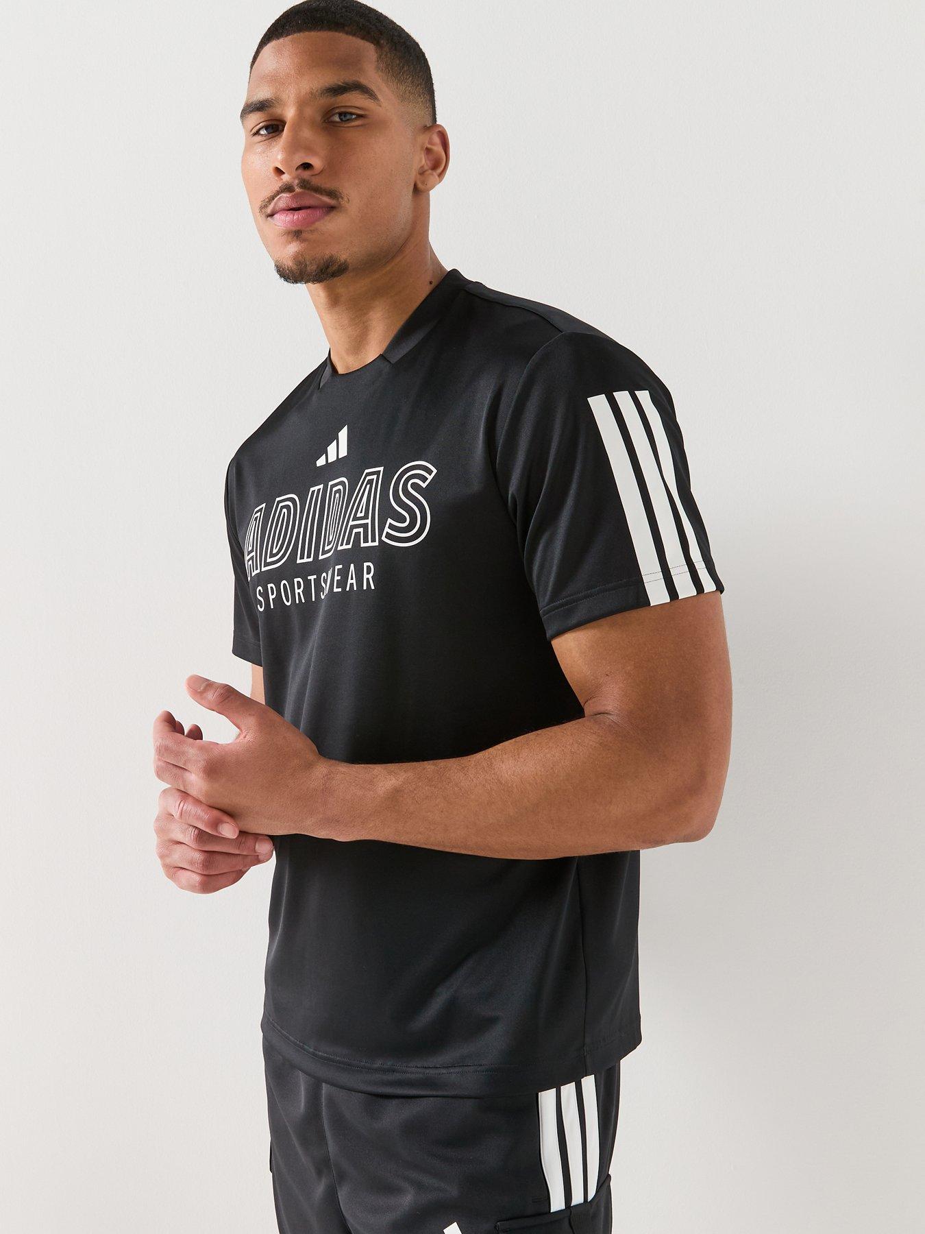 adidas Sportswear Men's House Of Tiro Wordmark T-Shirt, Black/White, Size Xl, Men