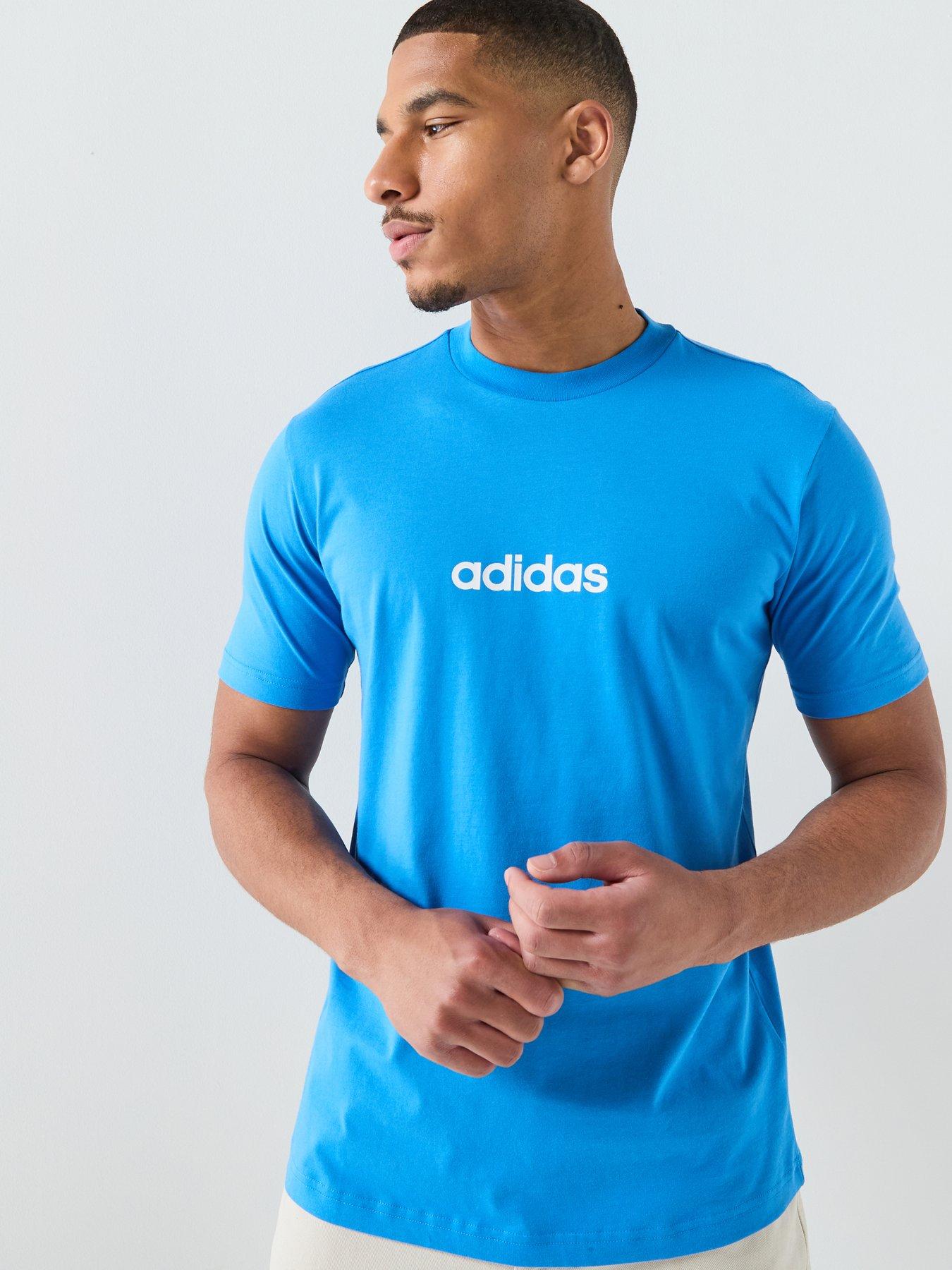 Adidas Sportswear Men'S Essentials Linear Single Jersey T-Shirt - Blue