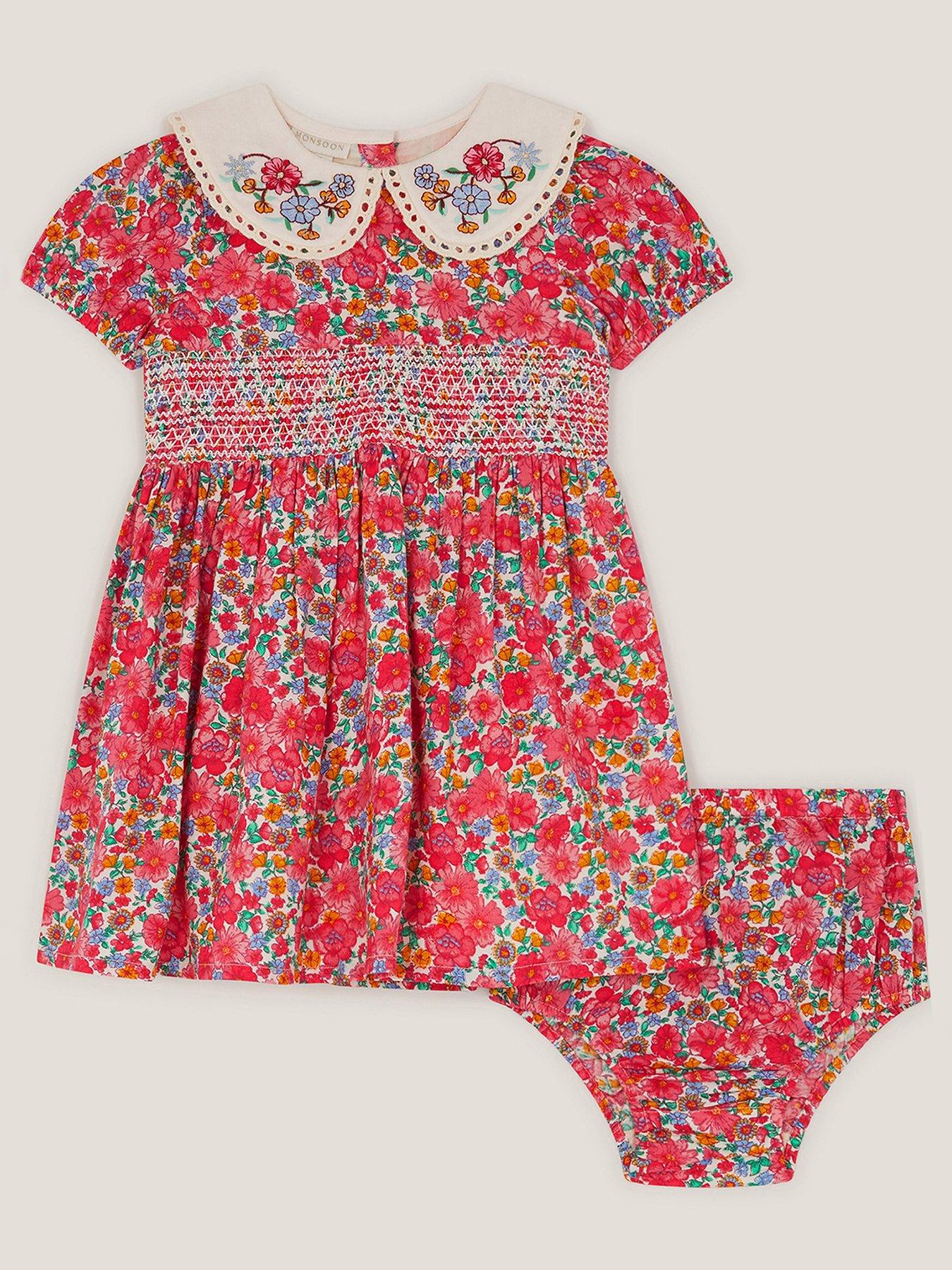 Monsoon Baby Girls Treasure Dress  &  Knickers - Pink