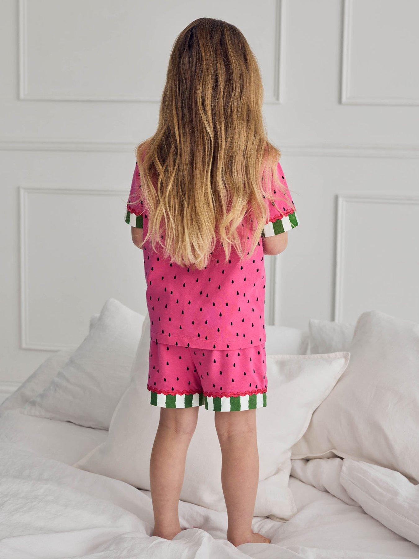 CHELSEA PEERS Kids Mini Me Watermelon Shorty Pyjamas - Pink | Very