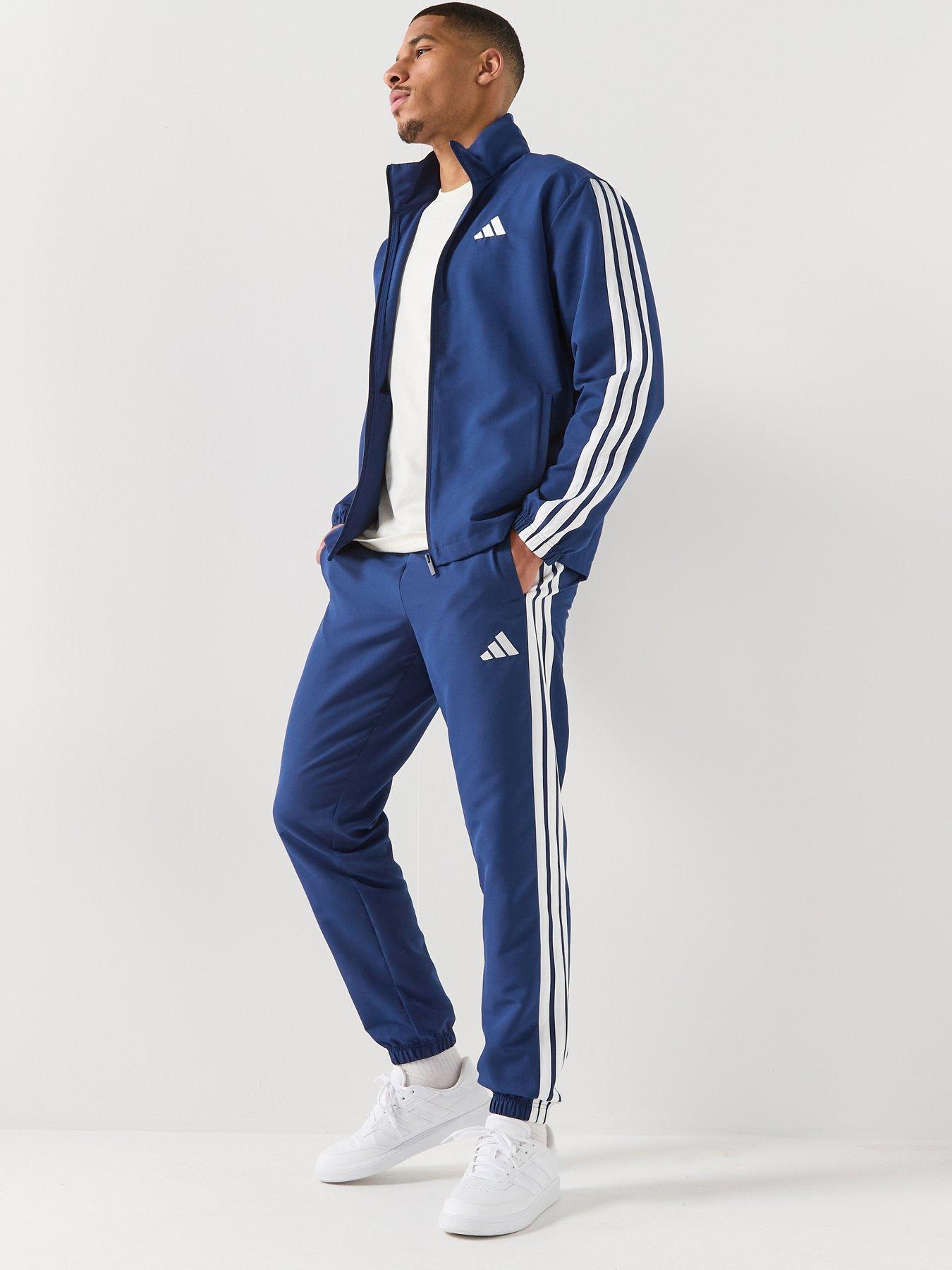 adidas Sportswear Men's 3 Stripes Tracksuits - Blue