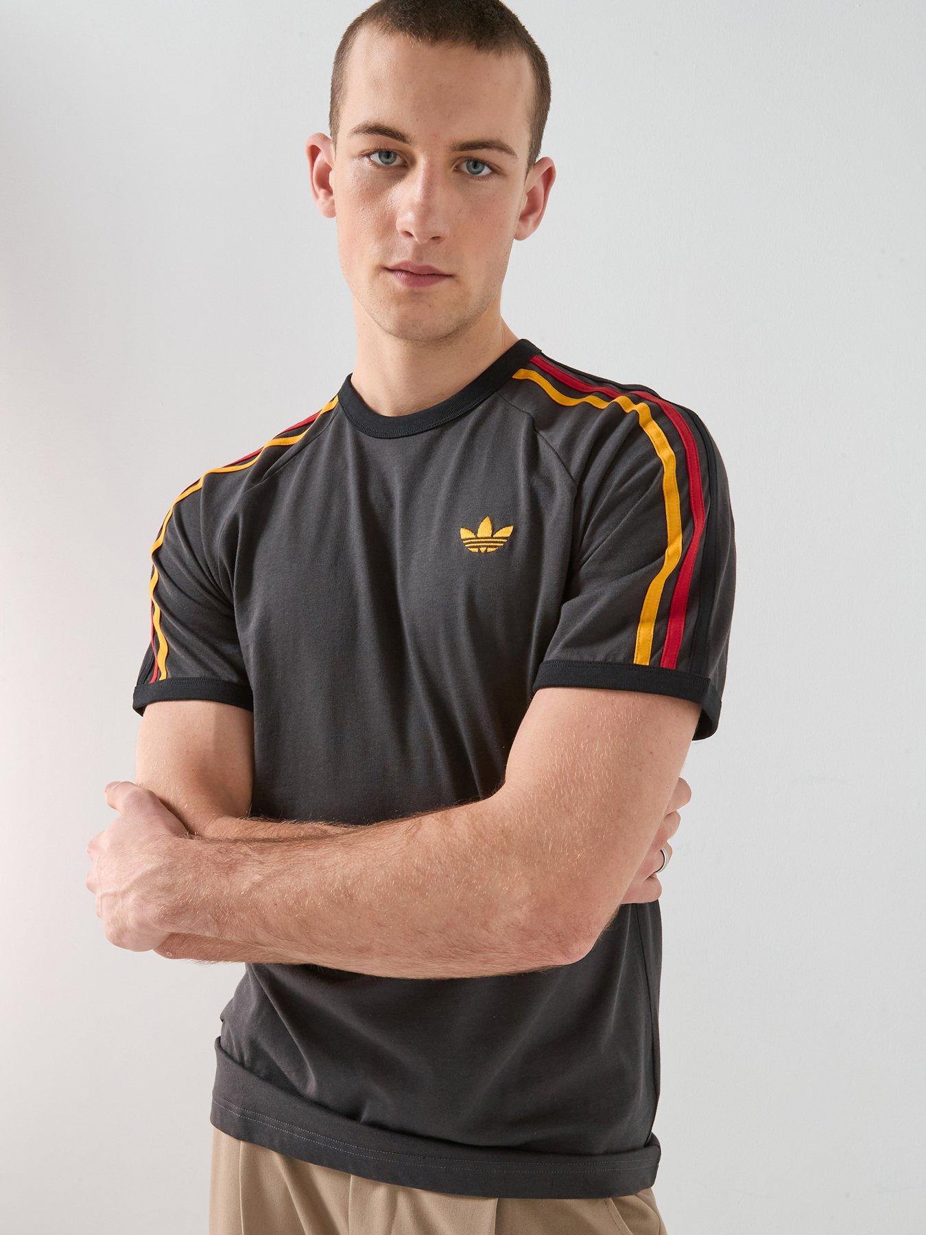 adidas Originals Men's 3-Stripes T-Shirt, Utility Black, Size S, Men