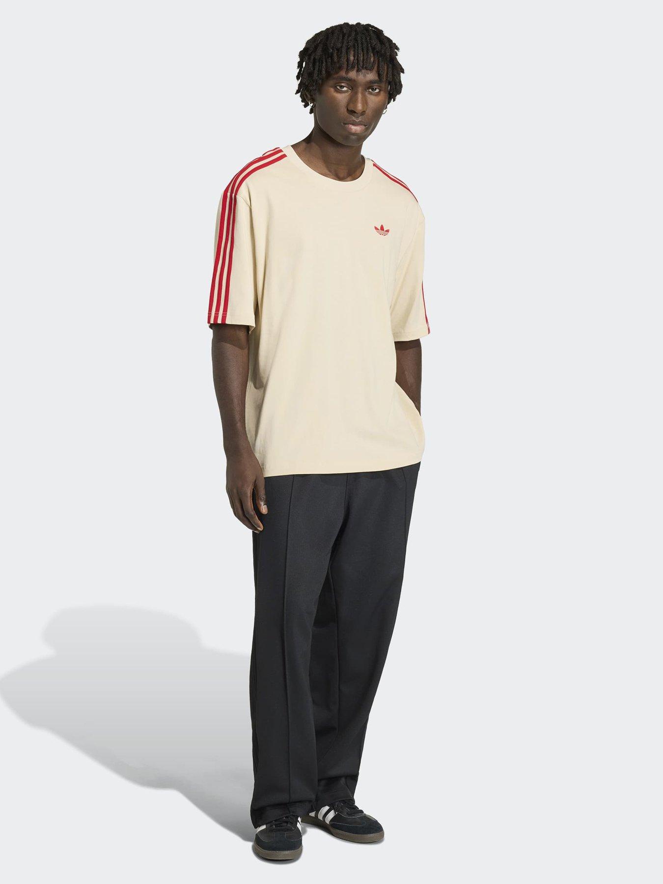 Image 3 of 6 of adidas Originals Mens 3 Stripe Tee - Beige