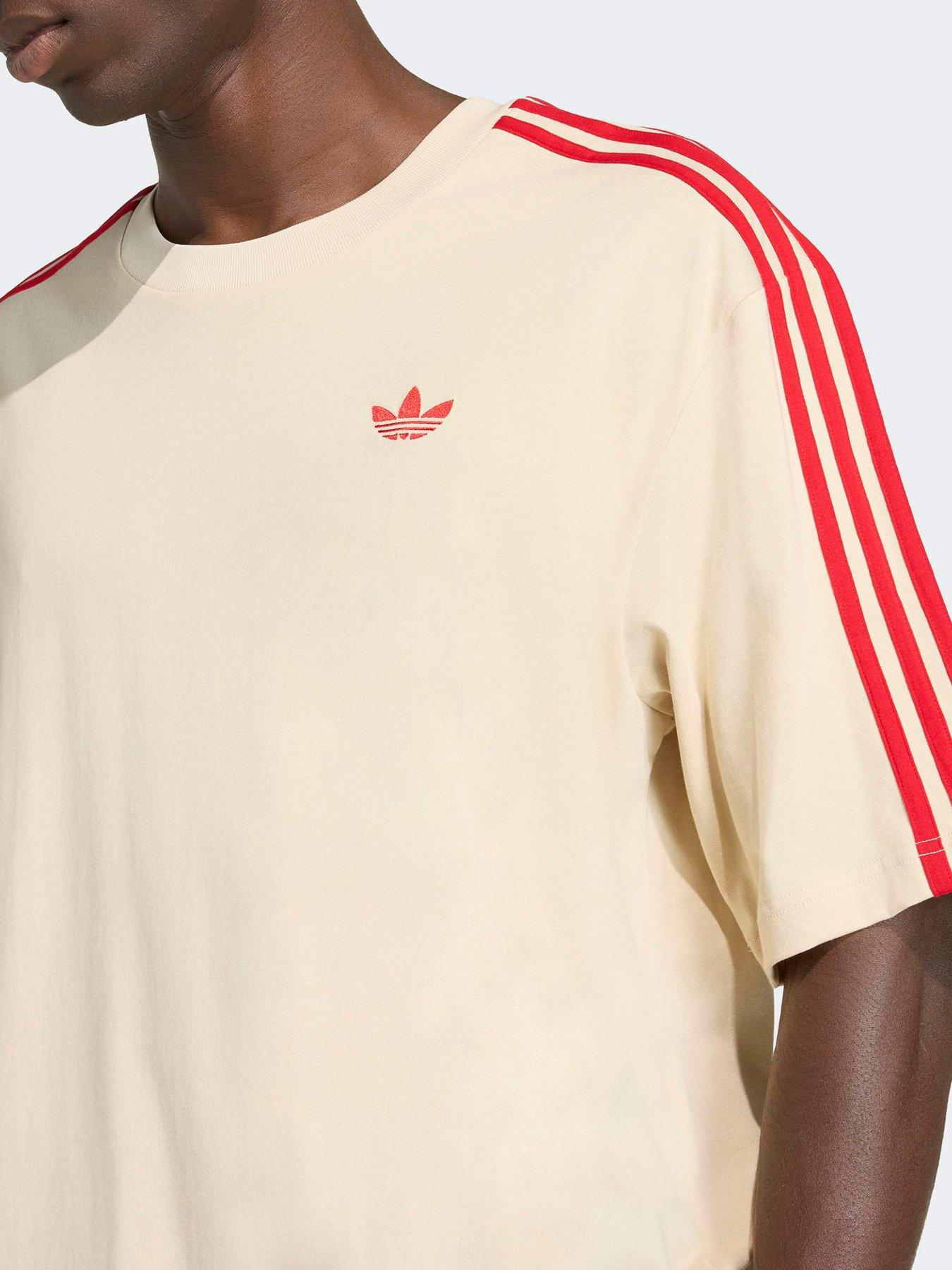 Image 4 of 6 of adidas Originals Mens 3 Stripe Tee - Beige