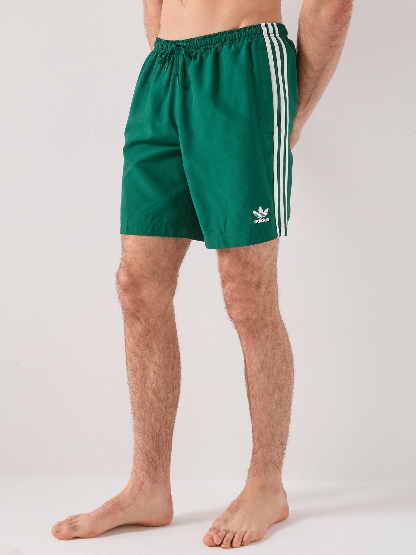 adidas Originals Men's Adicolor 3-Stripes 8-Inch Swim Shorts - Green