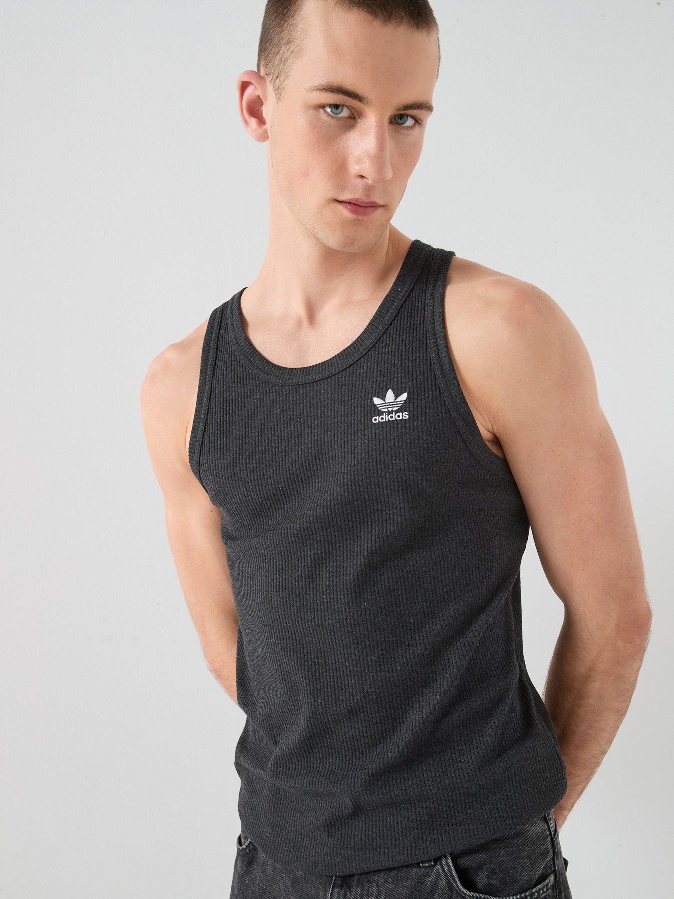 adidas Originals Men's Trefoil Essentials Tank Top, Black/White, Size 2Xl, Men