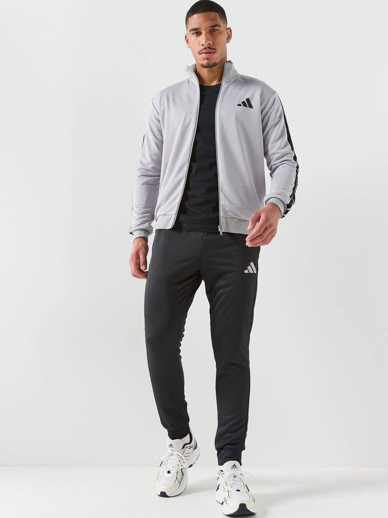 adidas Sportswear Men's 3 Stripes Tracksuits - Grey