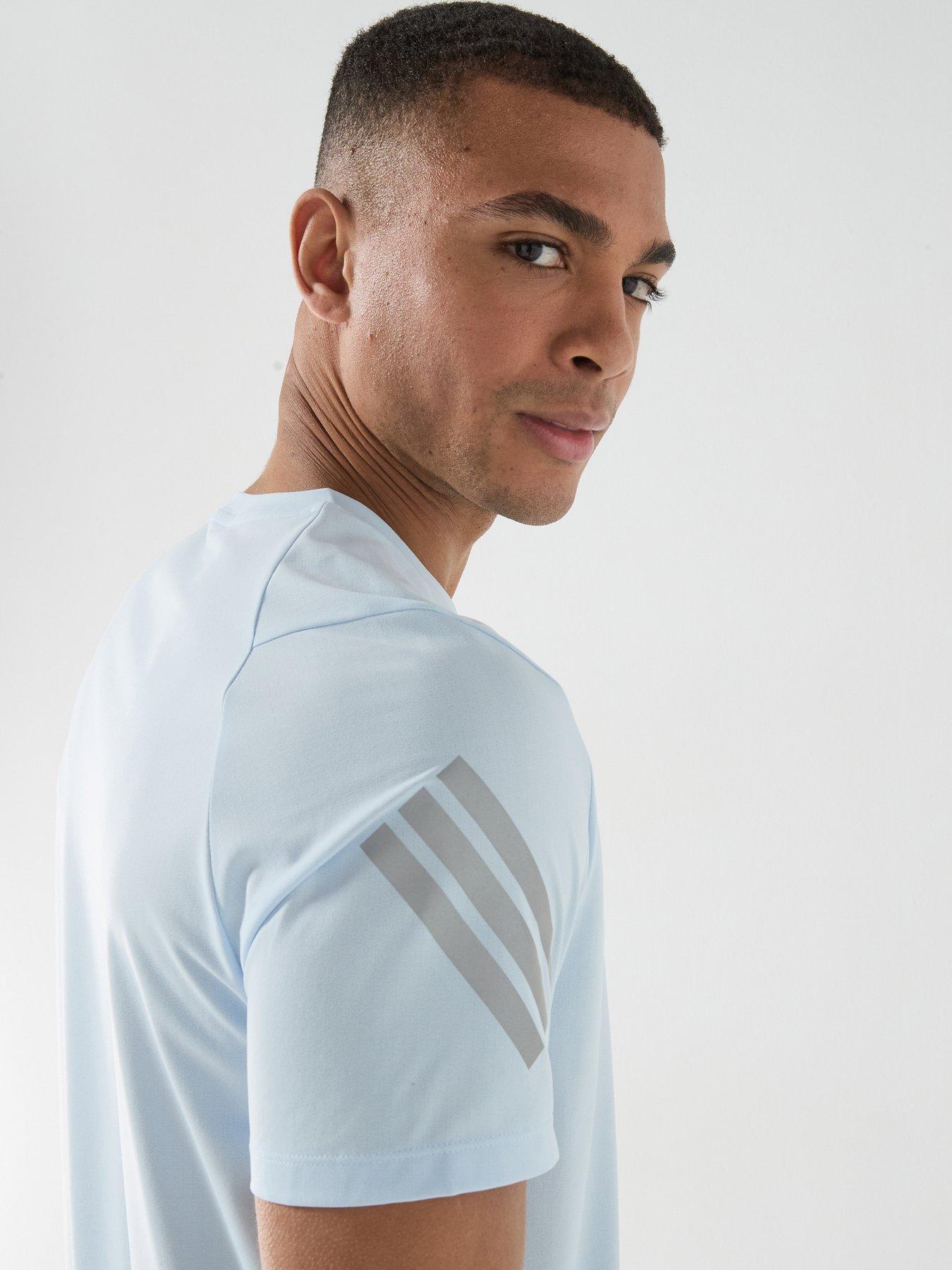 Image 4 of 7 of adidas Mens Running Adi365 Iconic Stripes T-Shirt - Blue