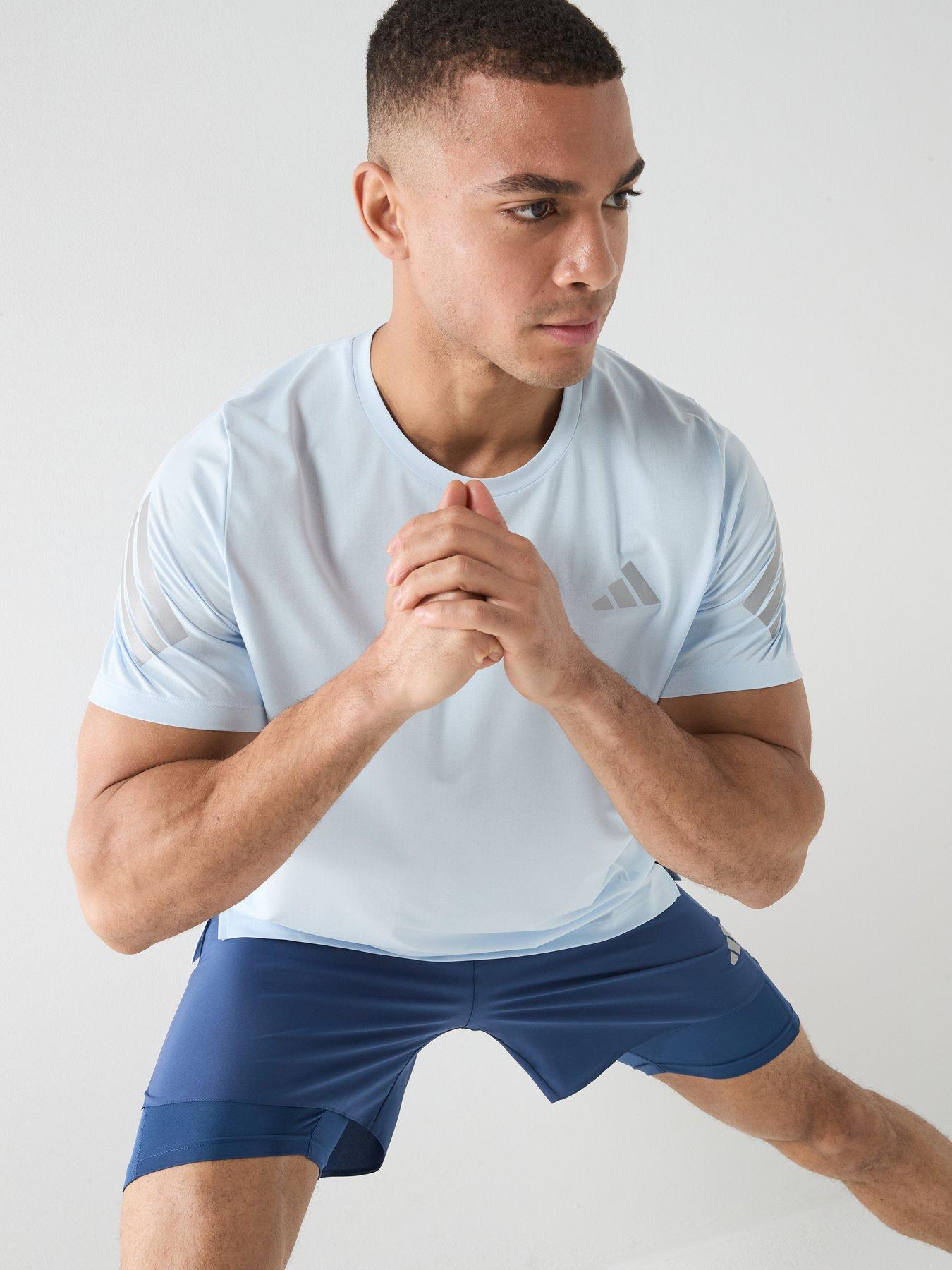 Image 5 of 7 of adidas Mens Running Adi365 Iconic Stripes T-Shirt - Blue