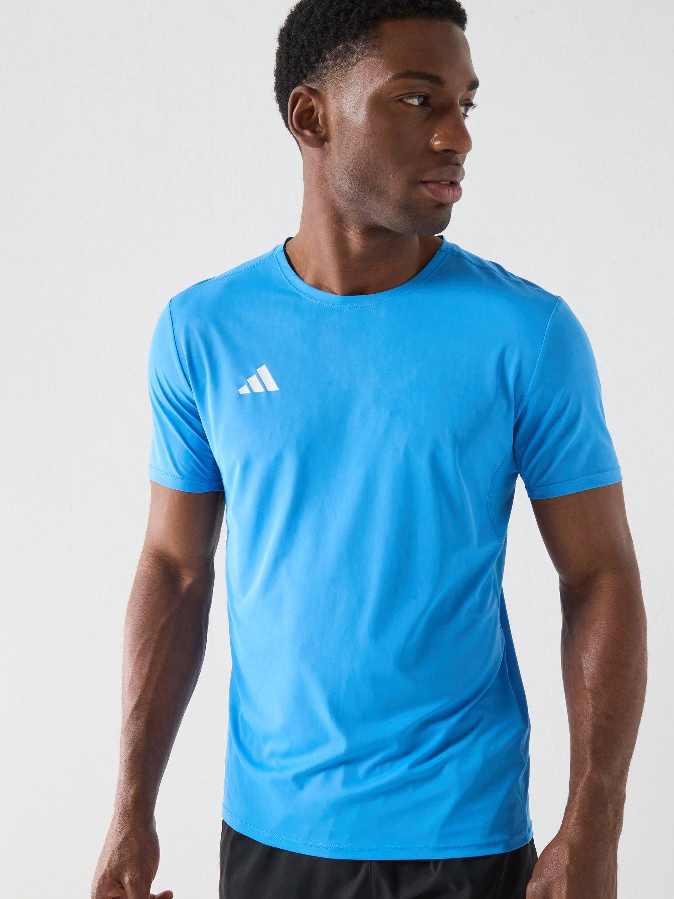 adidas: Mens Running Adizero Essentials T-Shirt - Blue