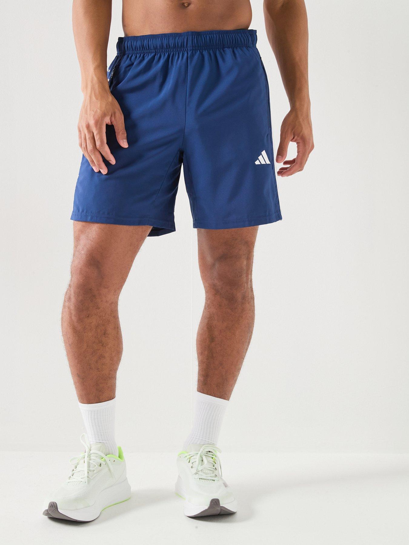 adidas Mens Training Workout Essentials Shorts, Dkblue/White, Size S, Men