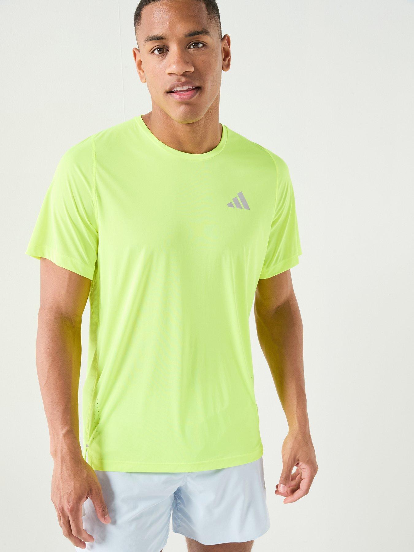 adidas Mens Running Breezy T-Shirt, Syello, Size L, Men