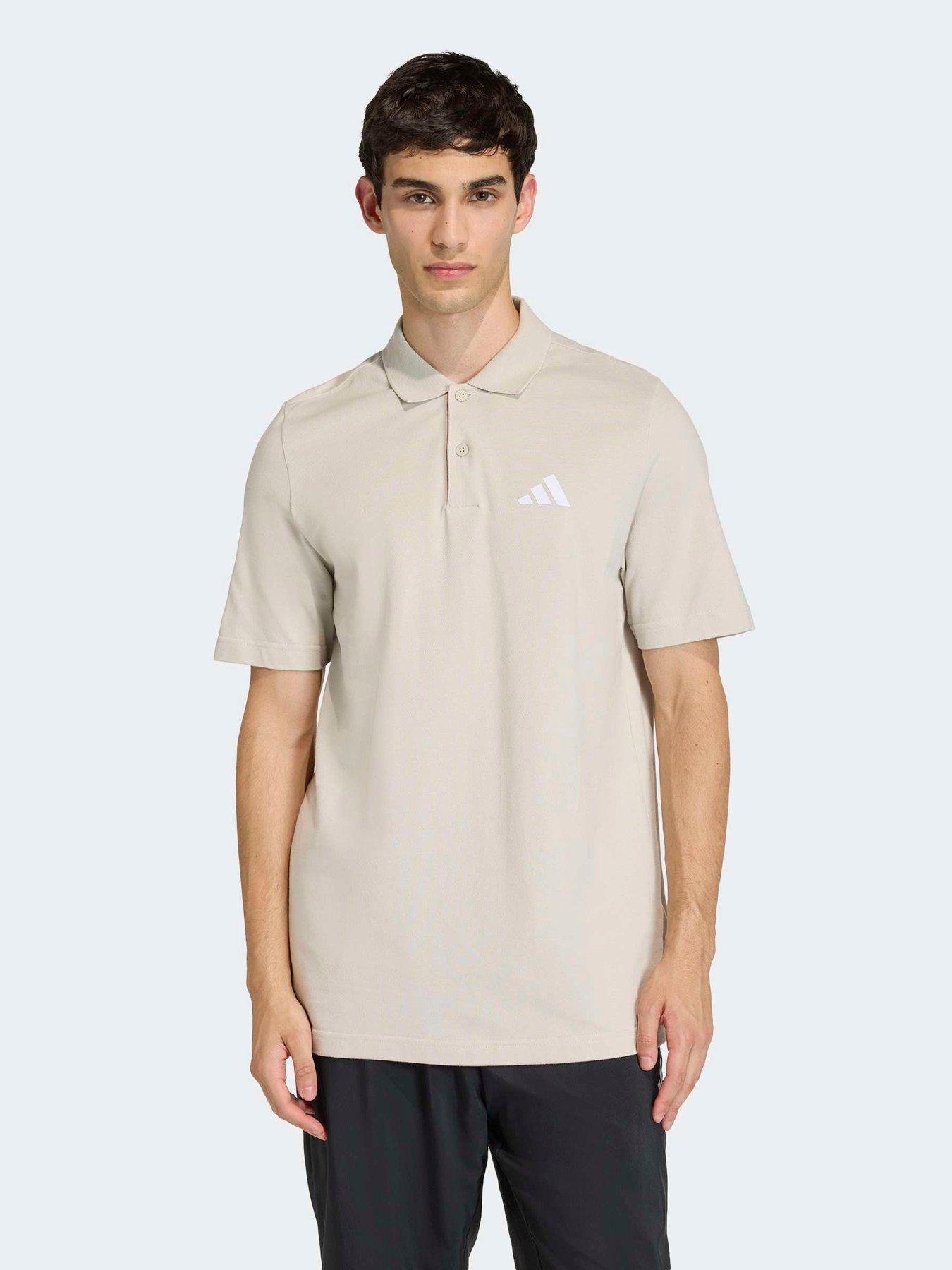 adidas Sportswear Mens Small Logo Pique Polo - Beige