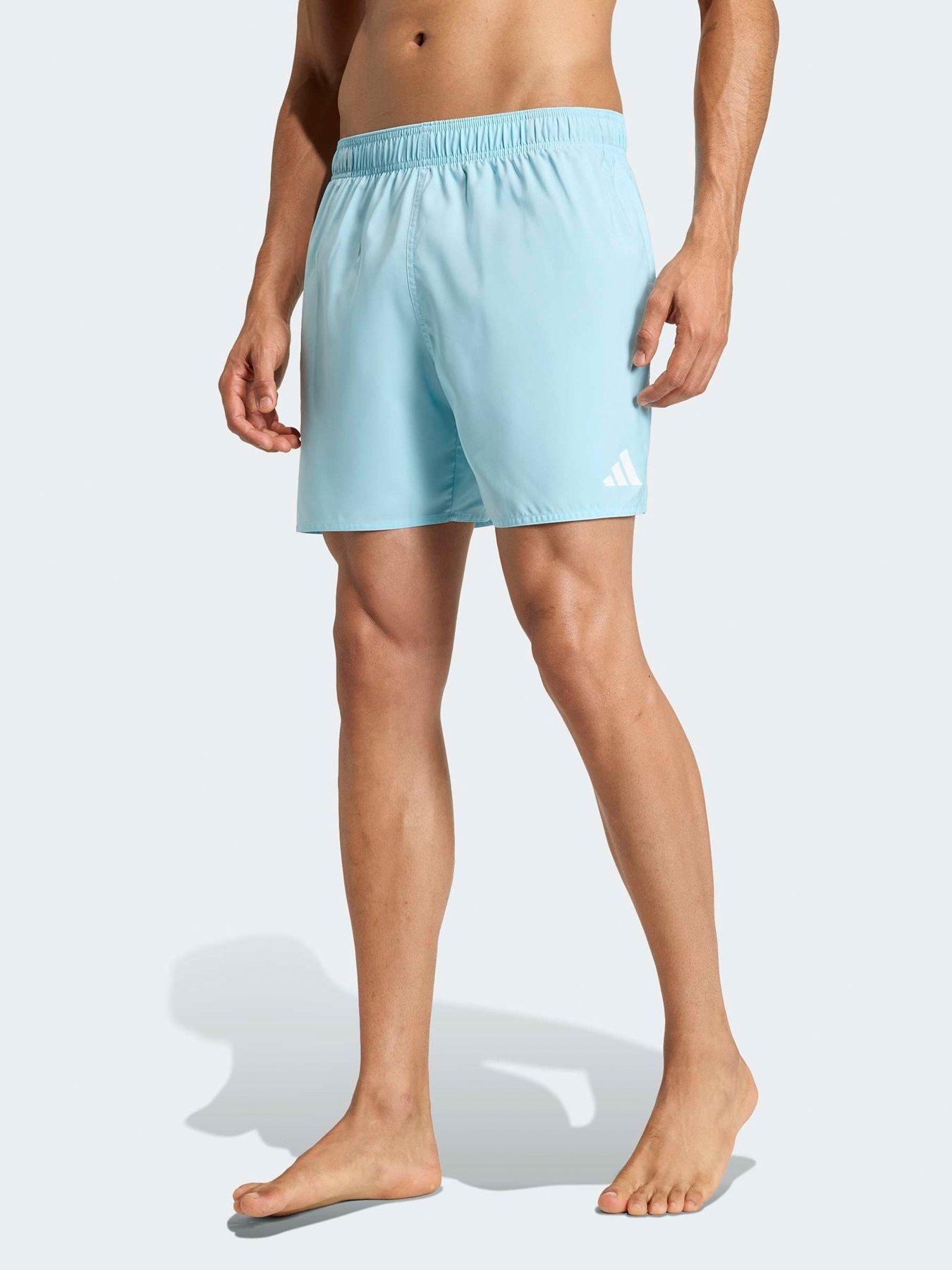 adidas Mens Swim Essentials 5 Inch Short, Iceblu/White, Size M, Men