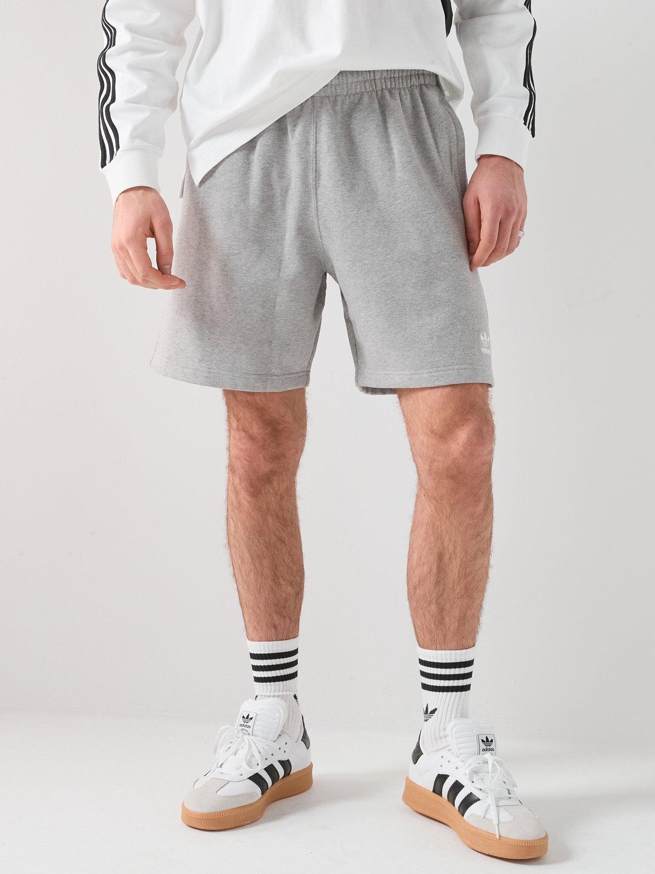 adidas Originals Men's Trefoil Essentials 7 Inch Fleece Shorts - Grey