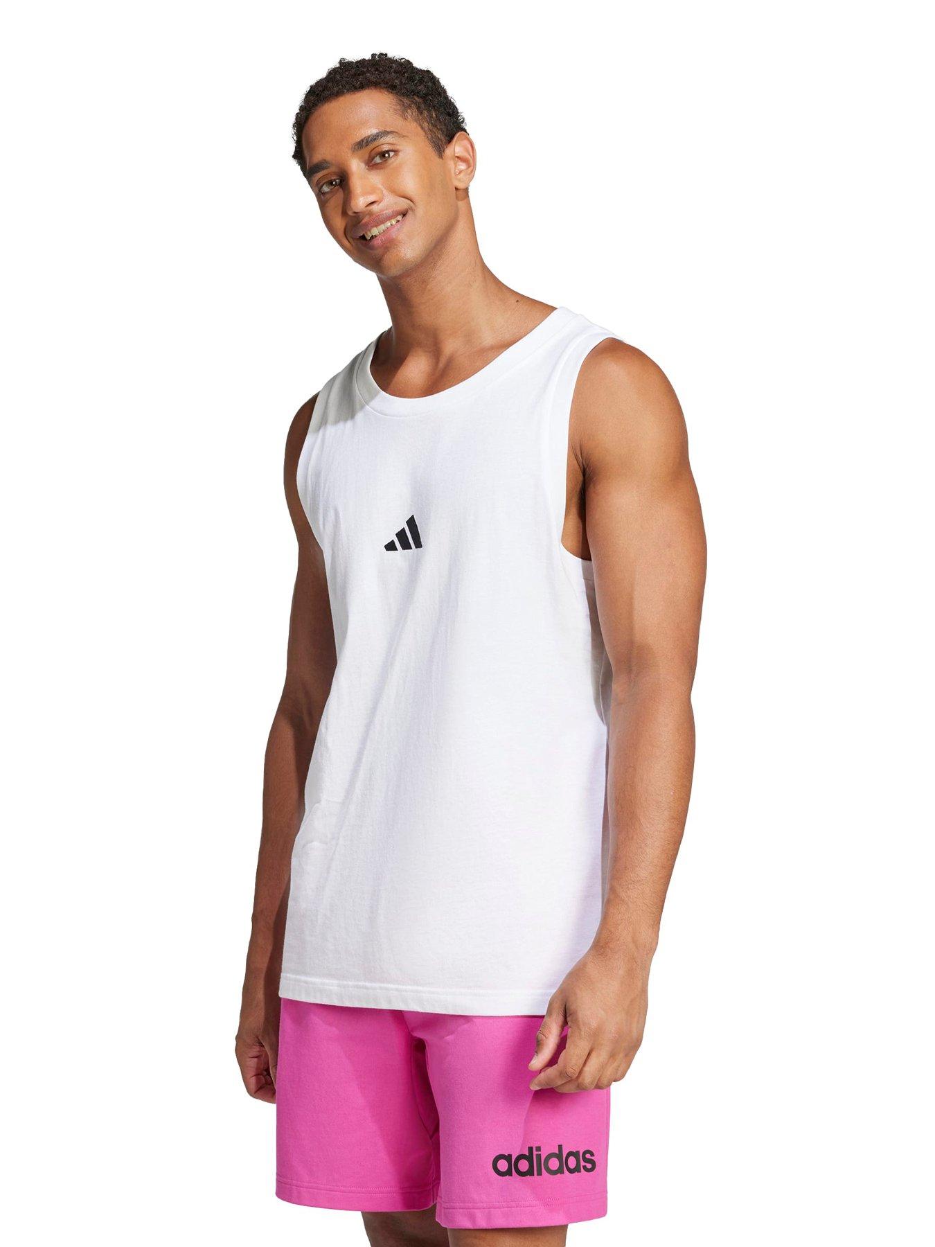 adidas Sportswear Men's Essentials Small Logo Single Jersey Tank Top, White, Size 2Xl, Men