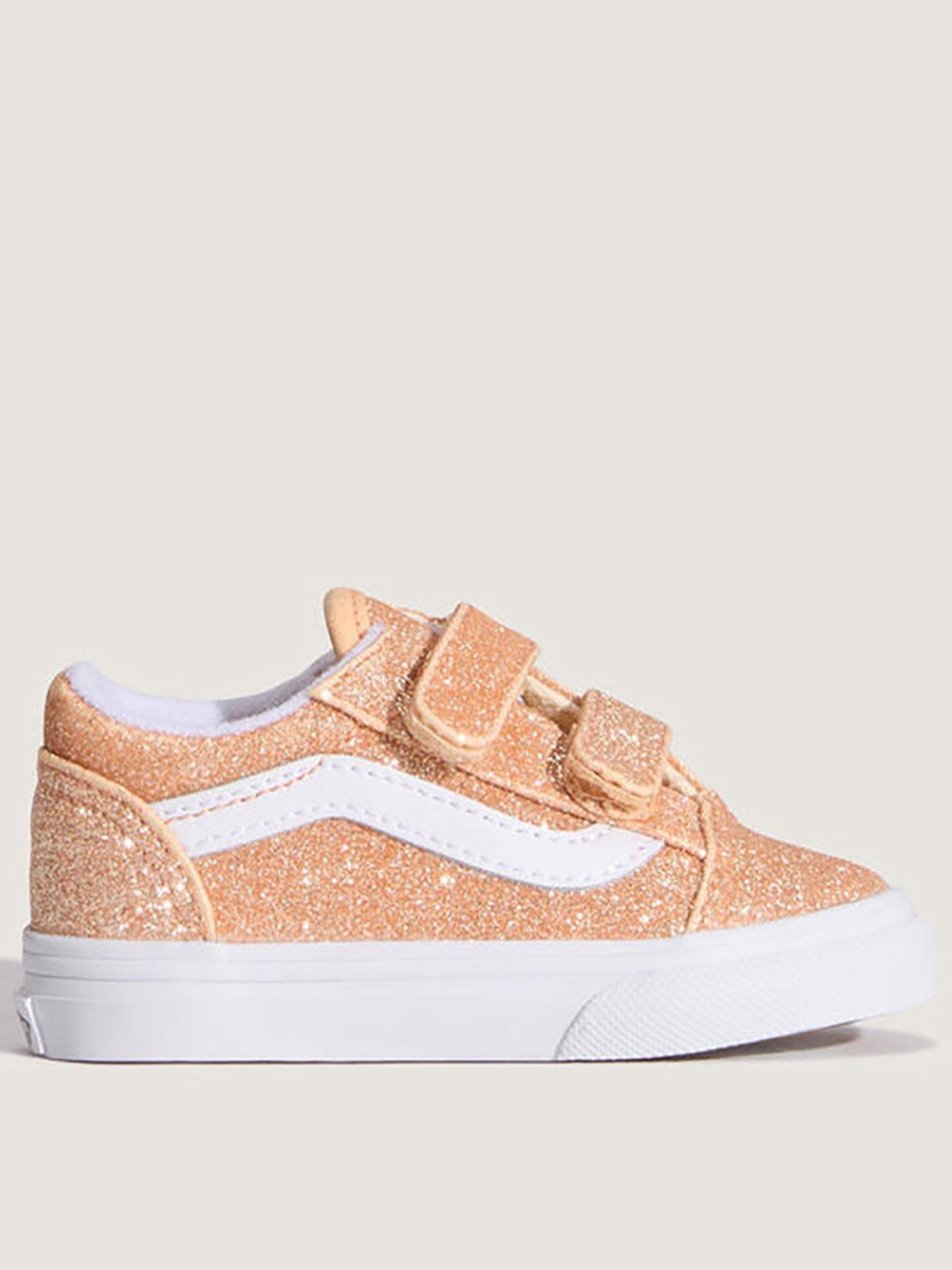 Vans Infant Old Skool Vans Glitter Trainer - Orange
