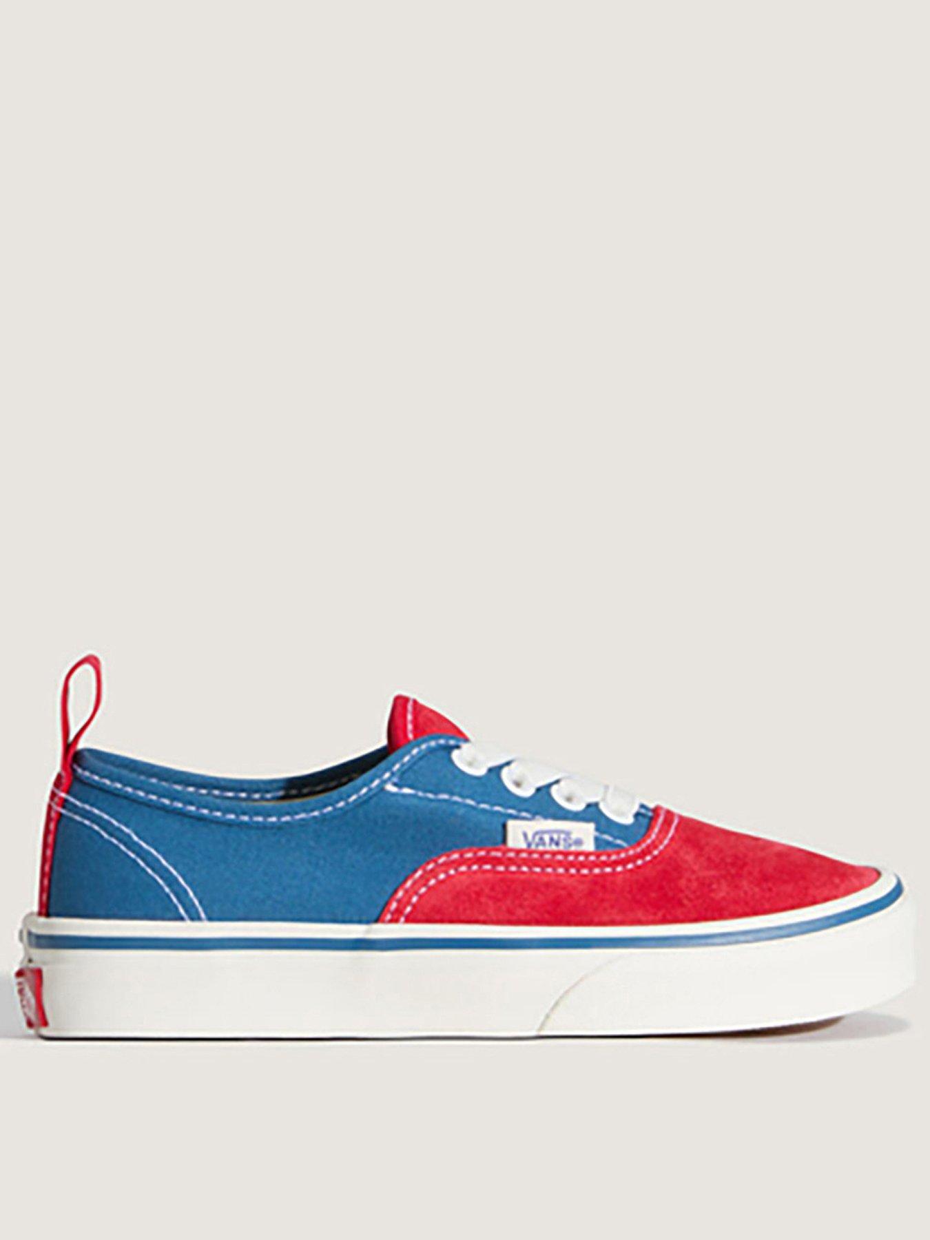 Vans: Kids Unisex Authentic Elastic Lace Trainer - Red/Blue