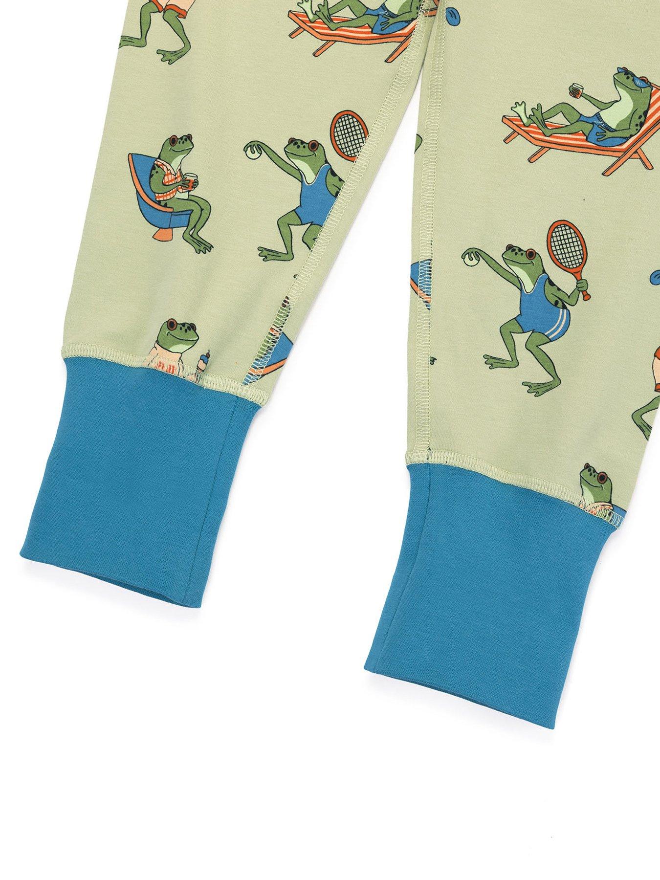 Image 3 of 3 of CHELSEA PEERS Kids Frog Print Pyjamas - Khaki