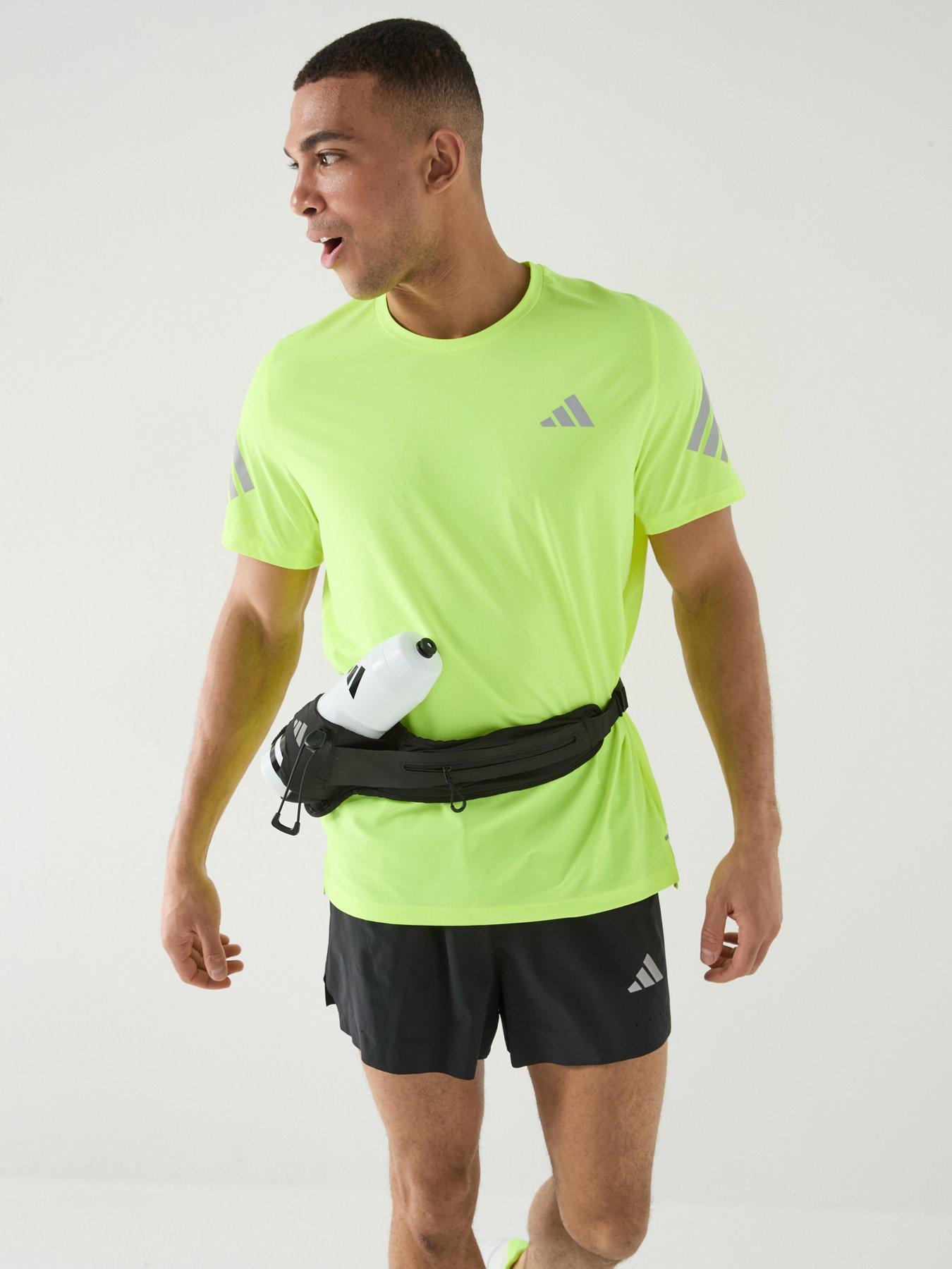 adidas Mens Running Adi365 Iconic Stripes T-Shirt - Yellow