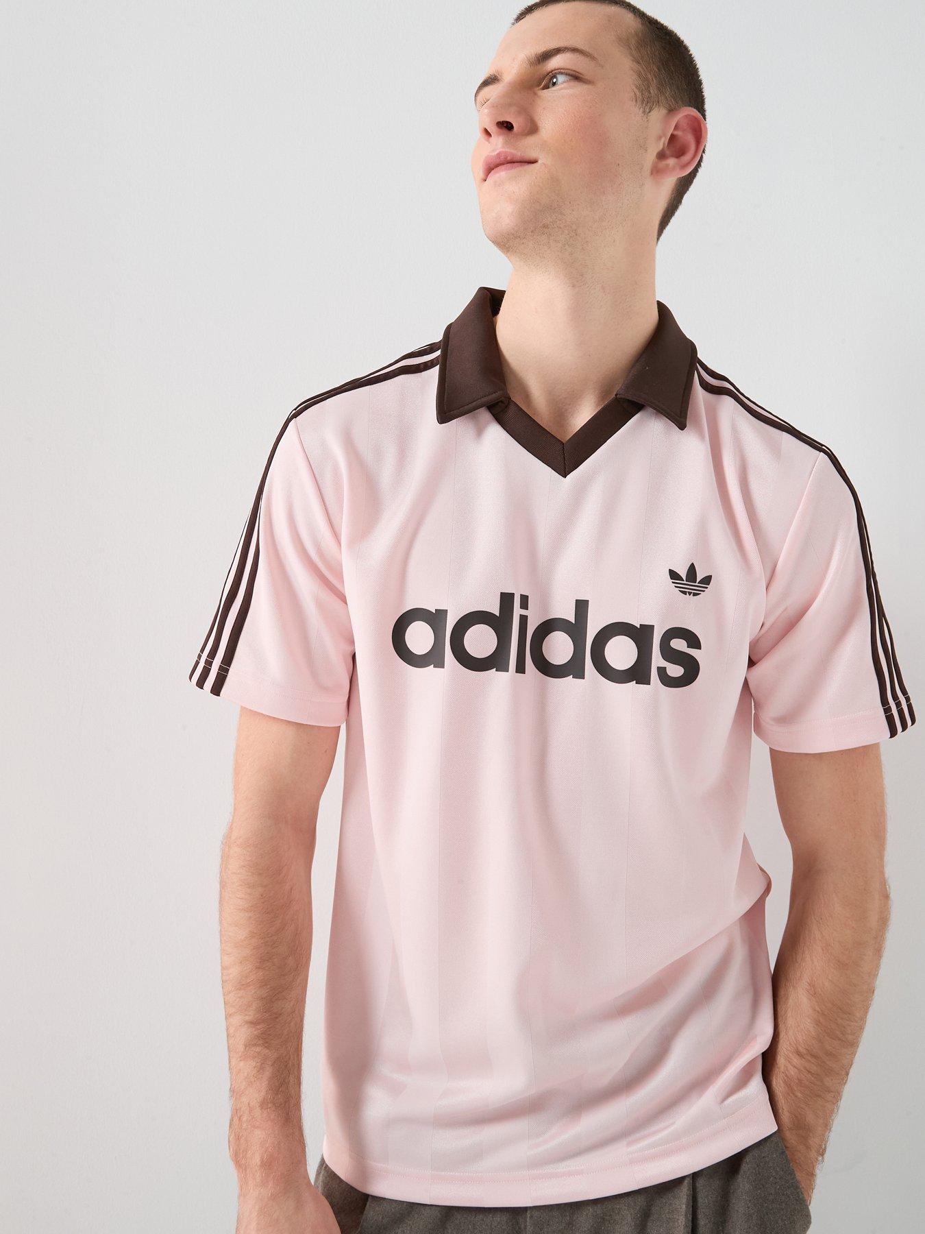 adidas Originals Men's Archive Collar Engineered Jersey T-Shirt - Pink