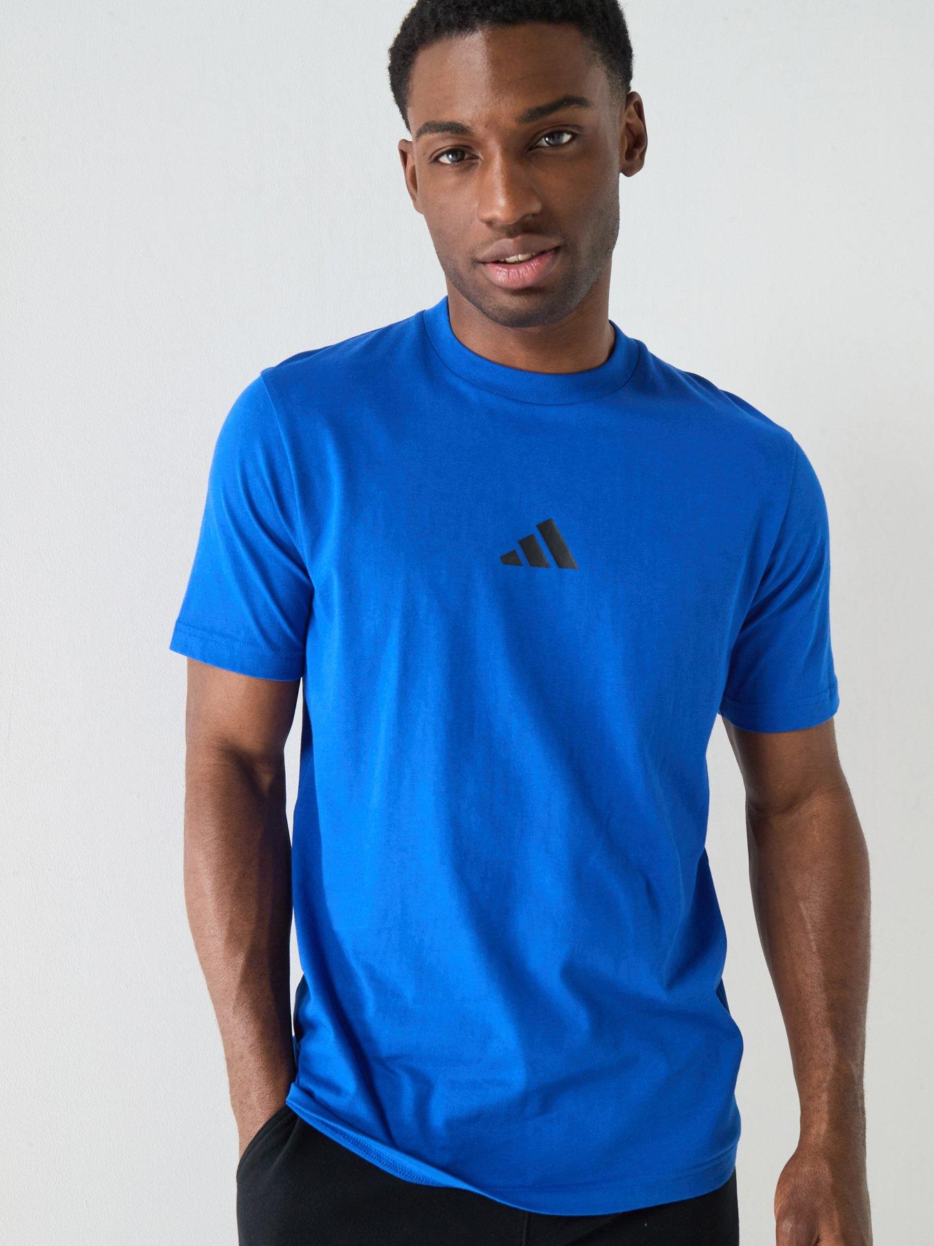 adidas Sportswear Men's Essentials Small Logo Jersey T-Shirt, Royblu/Black, Size S, Men