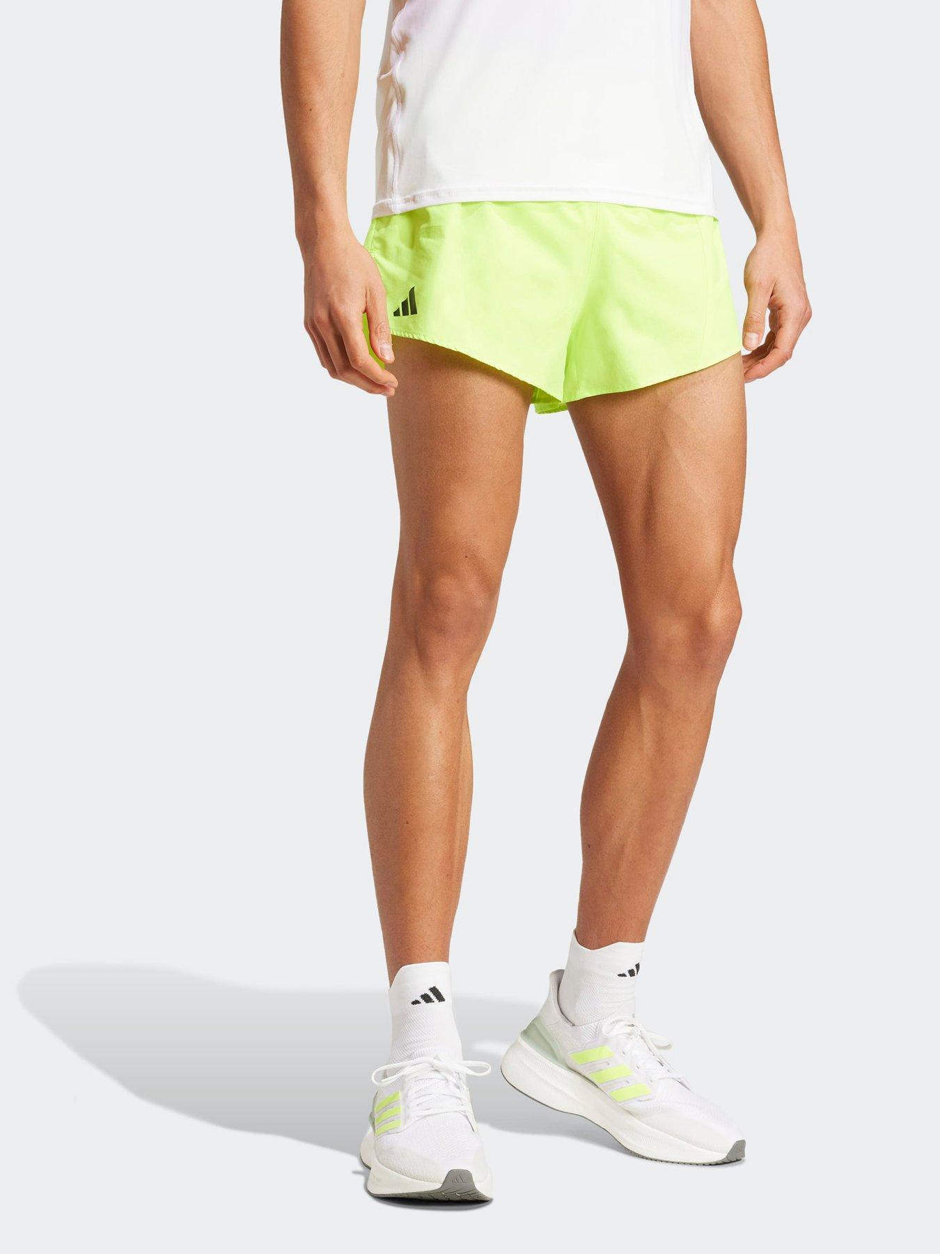 adidas Mens Running Adizero Essential Shorts, Bright Green, Size 2Xl, Men