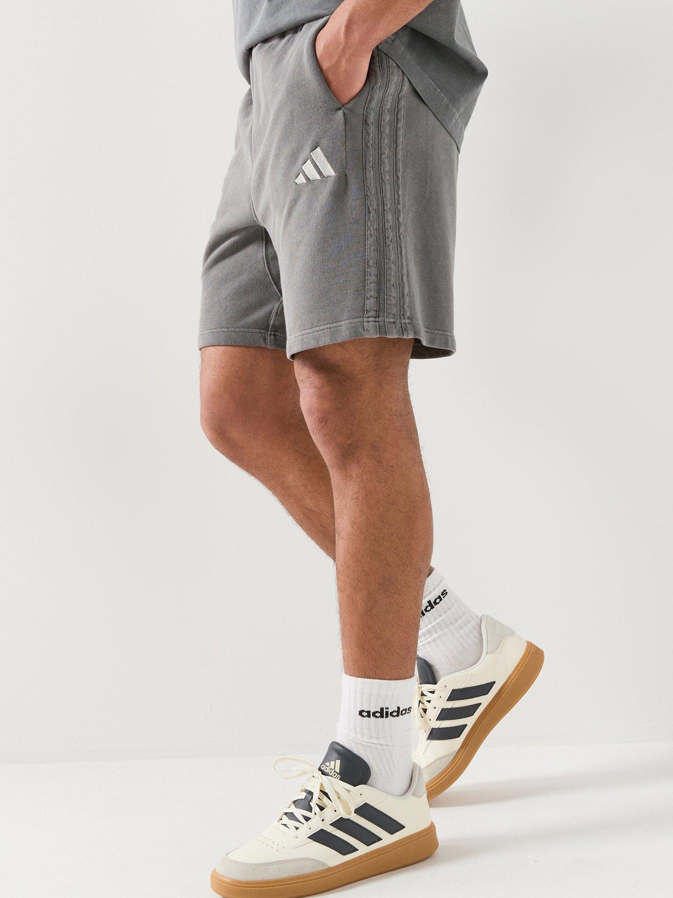 adidas Sportswear Men's All Szn French Terry Washed 8 Inch Shorts, Grey, Size 2Xl, Men
