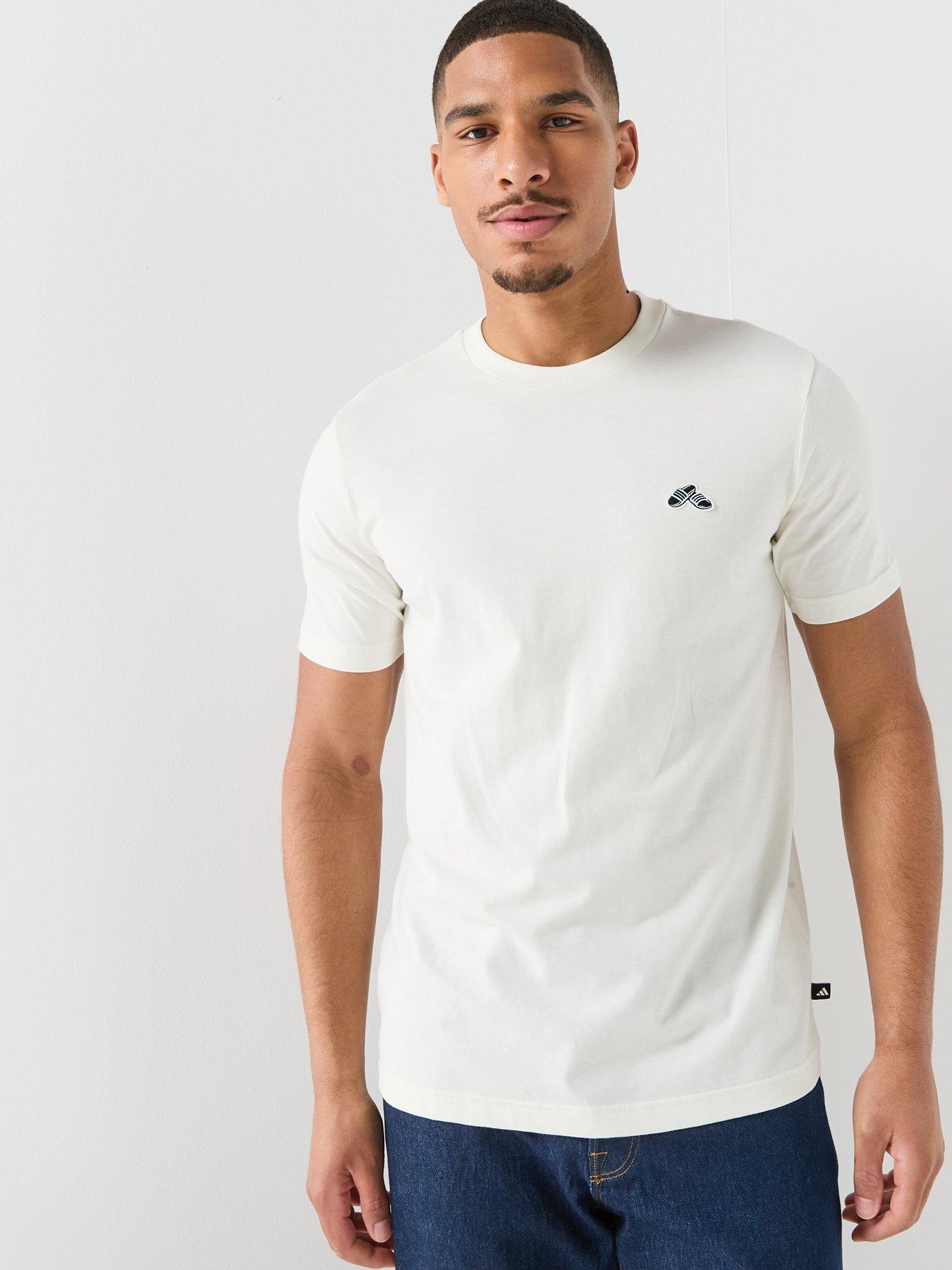 Image 2 of 6 of adidas Sportswear Men's Summer Slides Sport Graphic T-Shirt - Off White