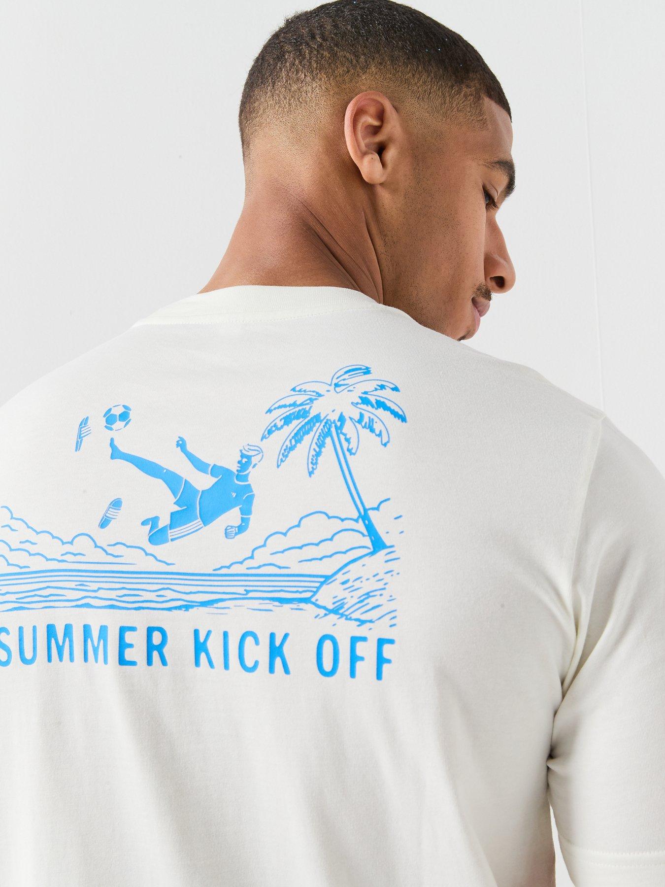 Image 4 of 6 of adidas Sportswear Men's Summer Slides Sport Graphic T-Shirt - Off White