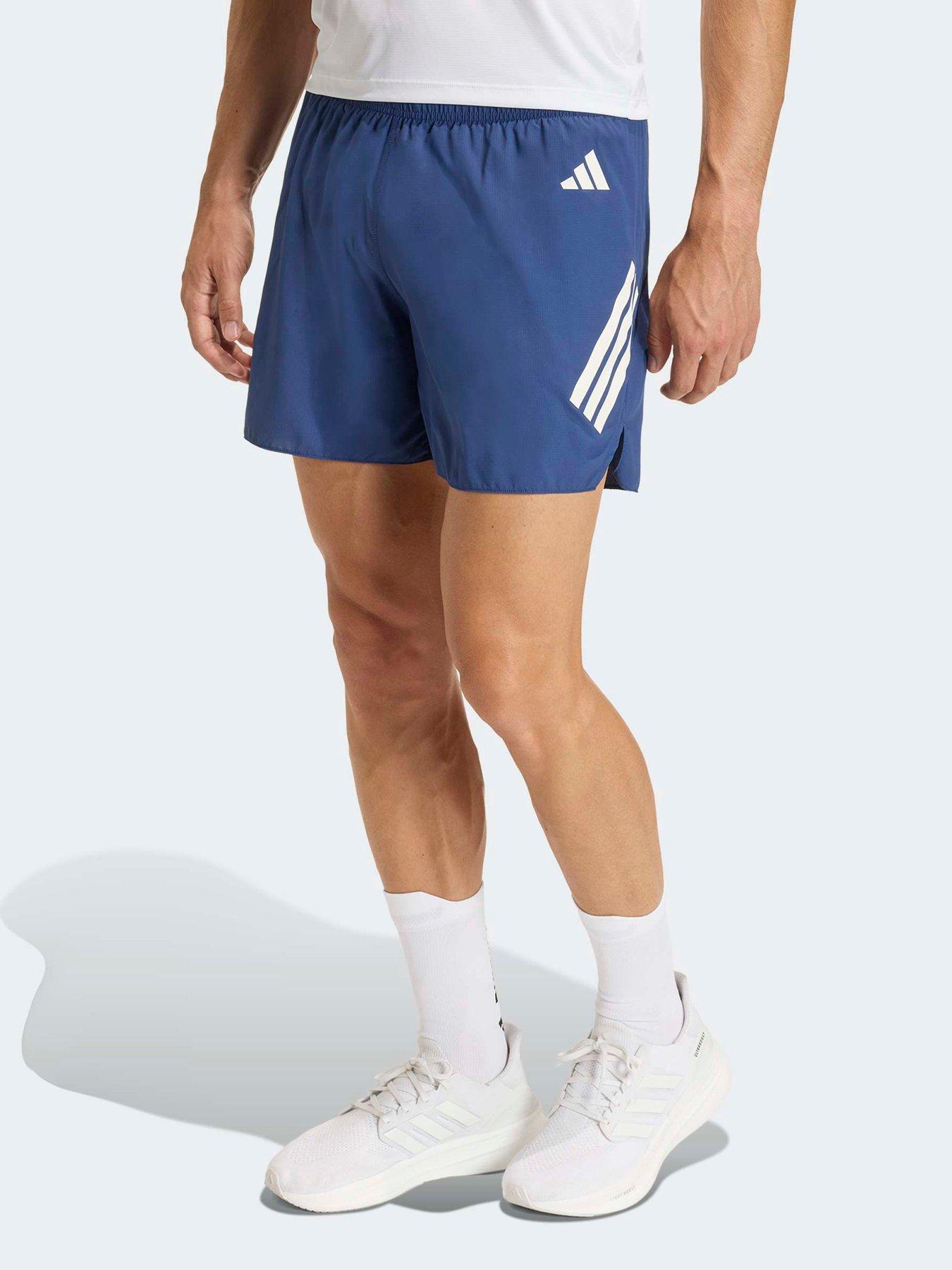 Adidas Mens Running Adi365 Iconic Stripes 7 Inch Shorts - Indigo